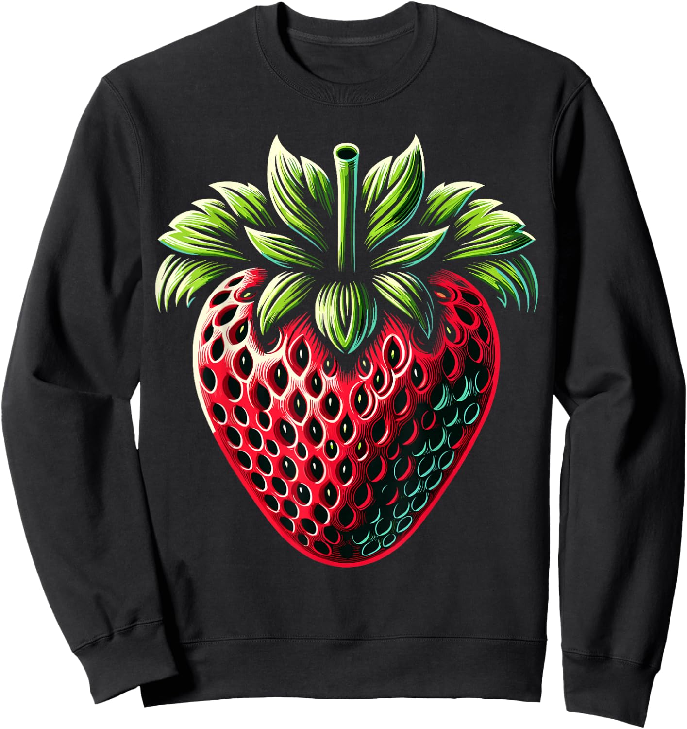 Strawberry Fruit Vintage Strawberry Lovers Sweatshirt - Sweatshirt | Black