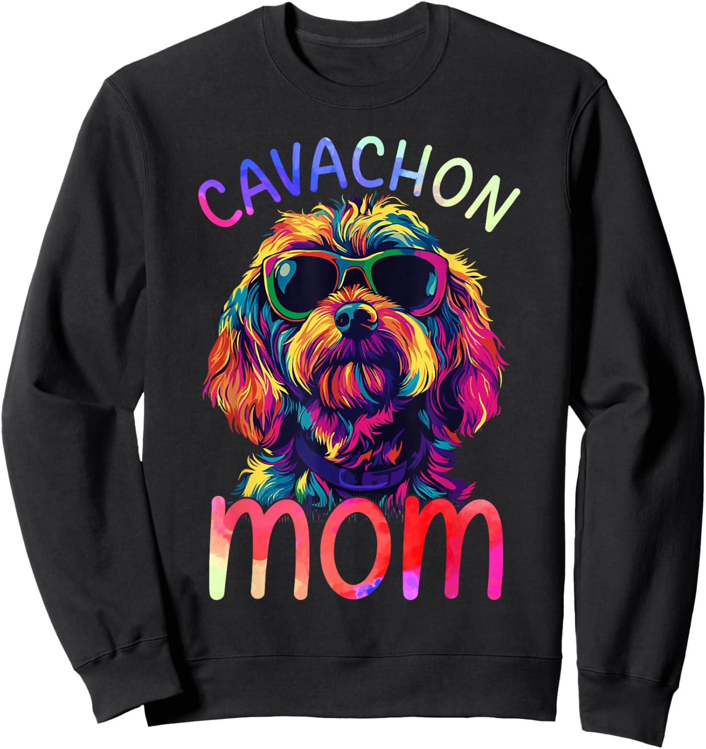 Cavachon Mom Colorful Pop Art Cavachon Sweatshirt - Sweatshirt | Black