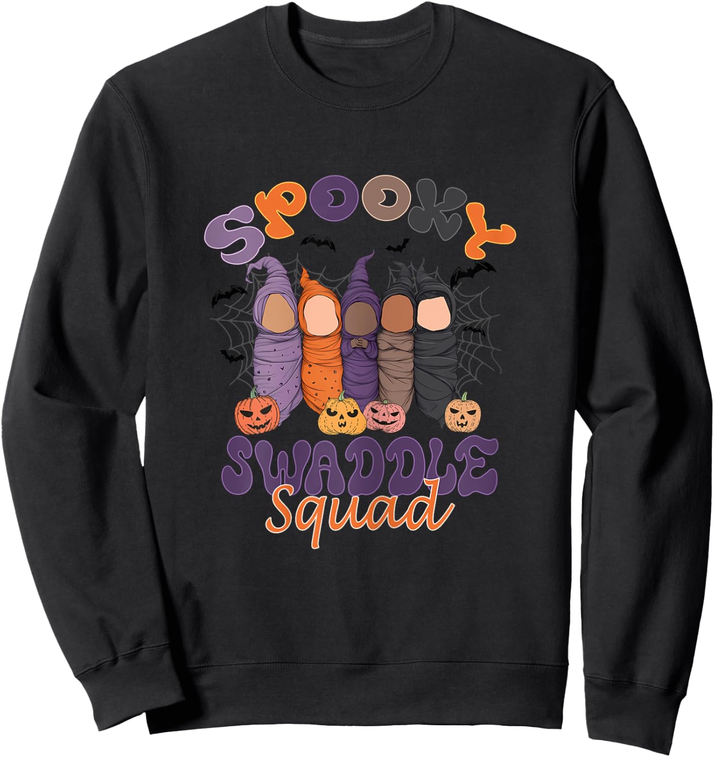 Spooky Swaddle Squad Mother Baby Nurse Halloween Nursery Sweatshirt - Sweatshirt | Black