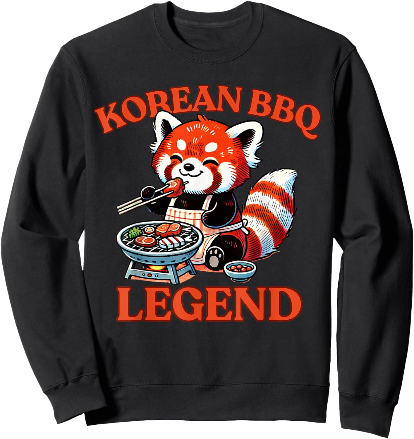 Korean BBQ Legend Red Panda Sweatshirt - Sweatshirt | Black