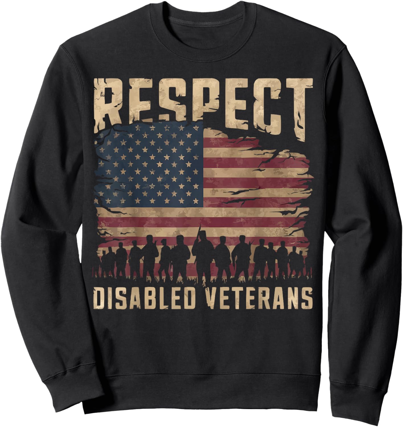 Disabled Veteran Handicap Military Soldier Veterans Day Sweatshirt - Sweatshirt | Black
