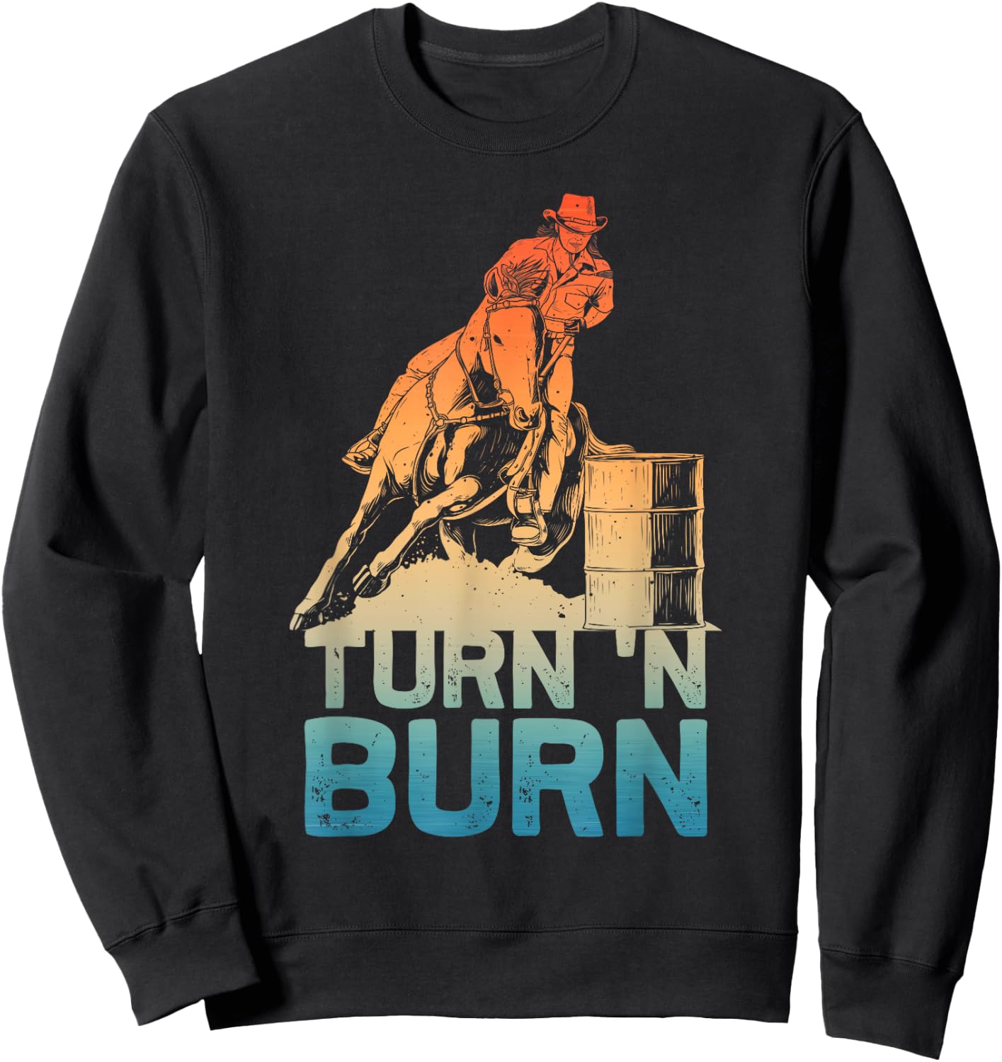 Barrel Racing Art Girls Barrel Racer Barrel Racing Sweatshirt - Sweatshirt | Black
