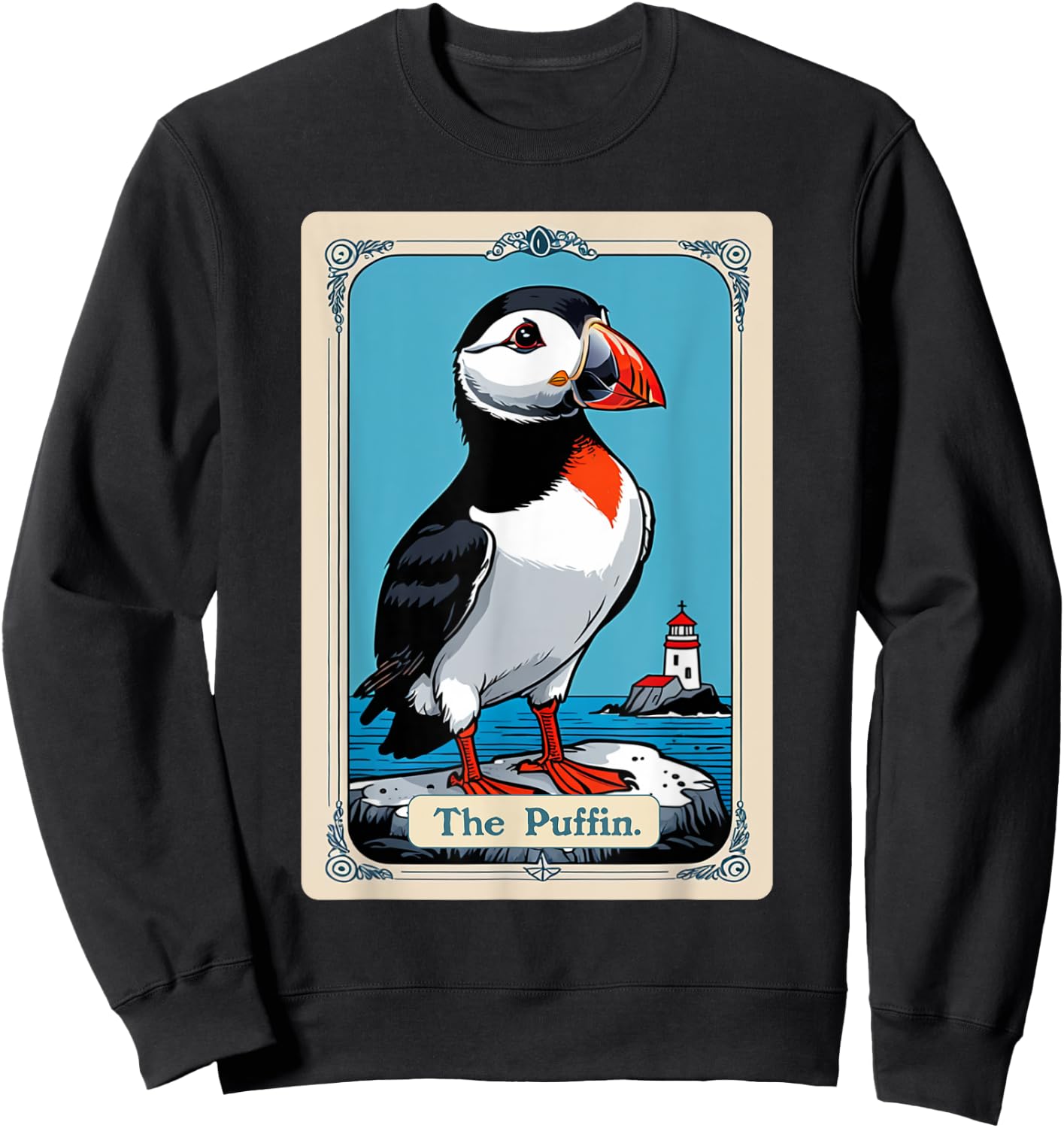 The Puffin Tarot Card Iceland Bird Icelandic Puffins Sweatshirt - Sweatshirt | Black