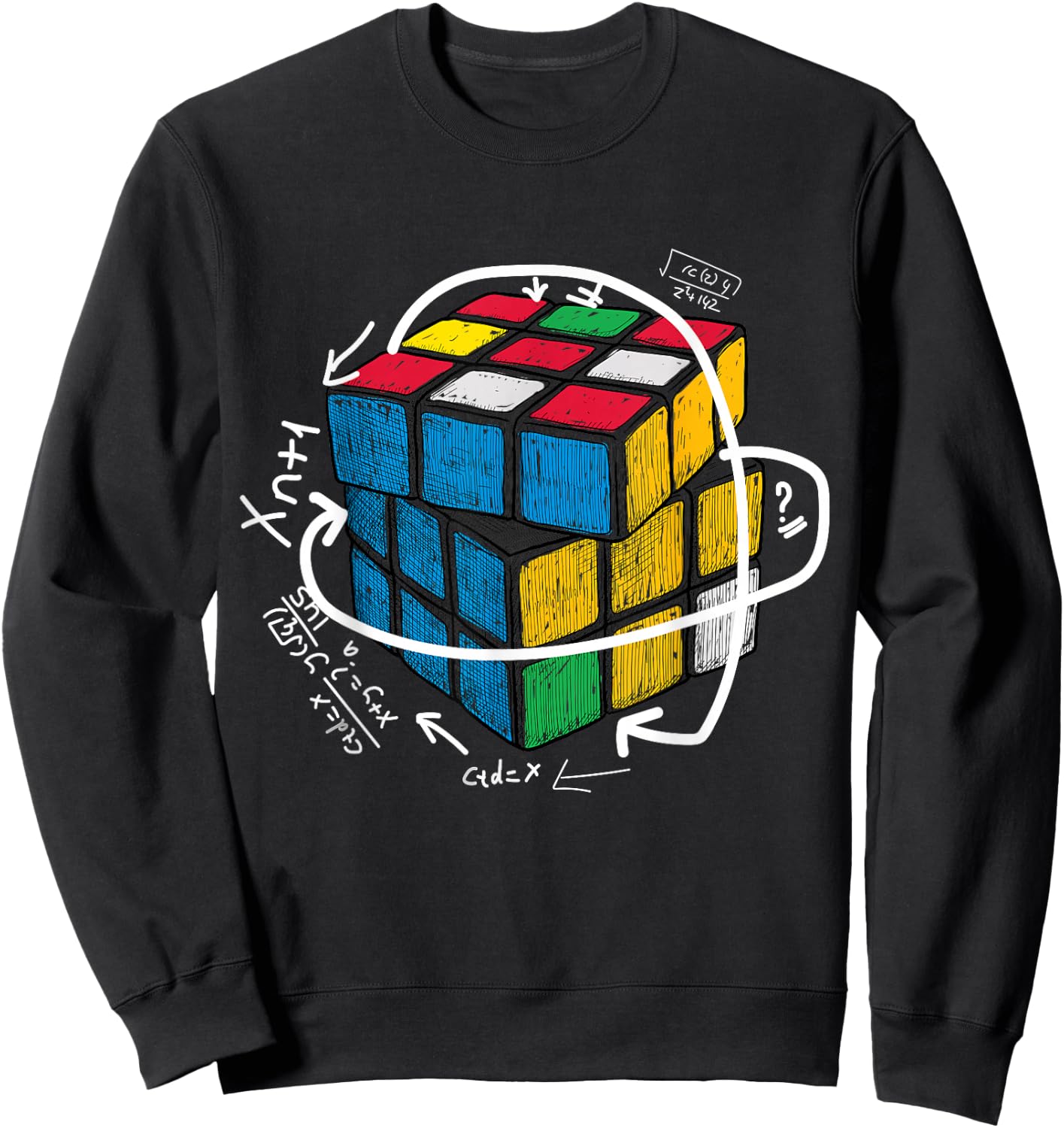 Math Cube Lover Speed Cubing Puzzle Sweatshirt - Sweatshirt | Black