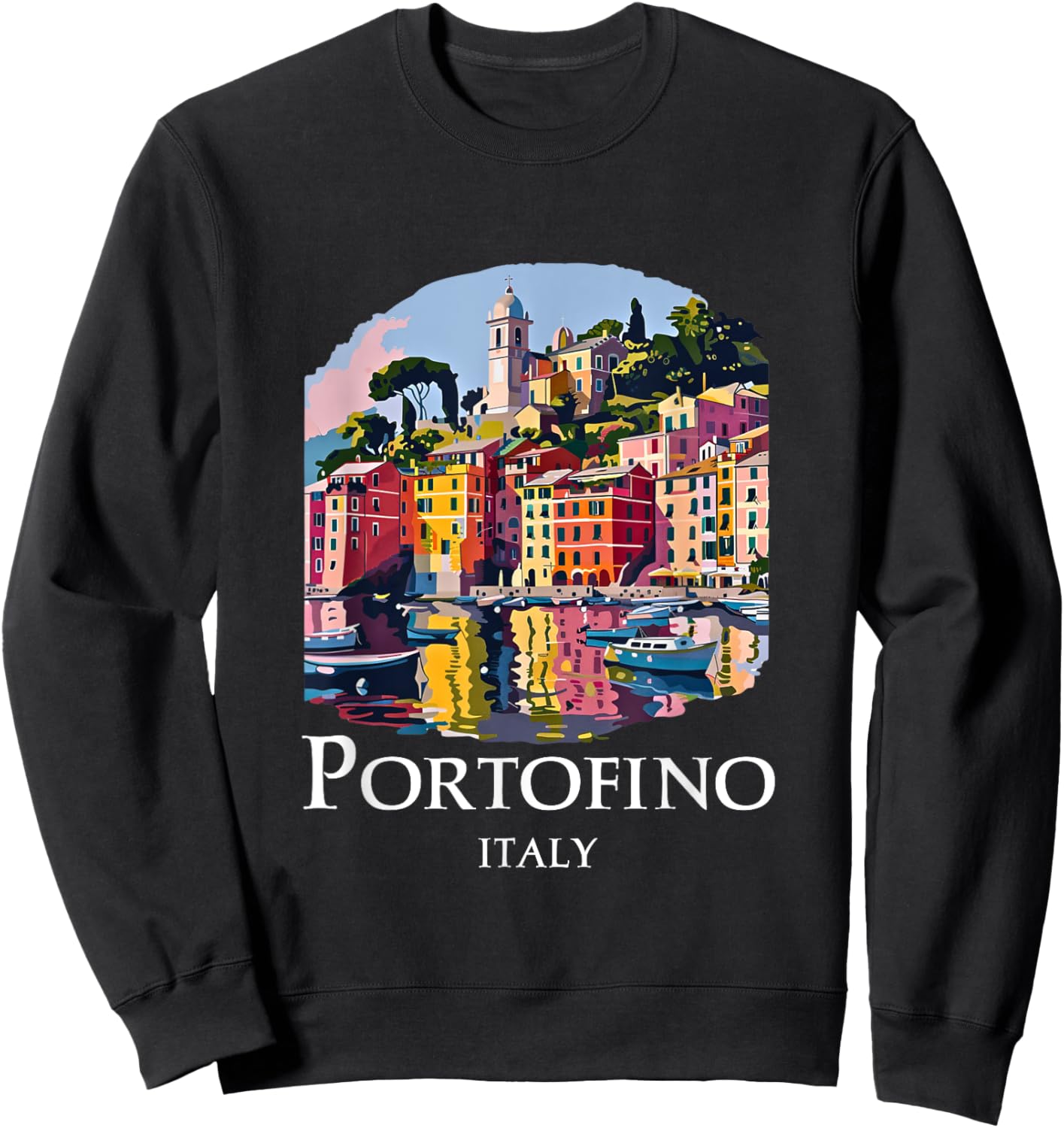 Italy Portofino Souvenir / Portofino Sweatshirt - Sweatshirt | Black