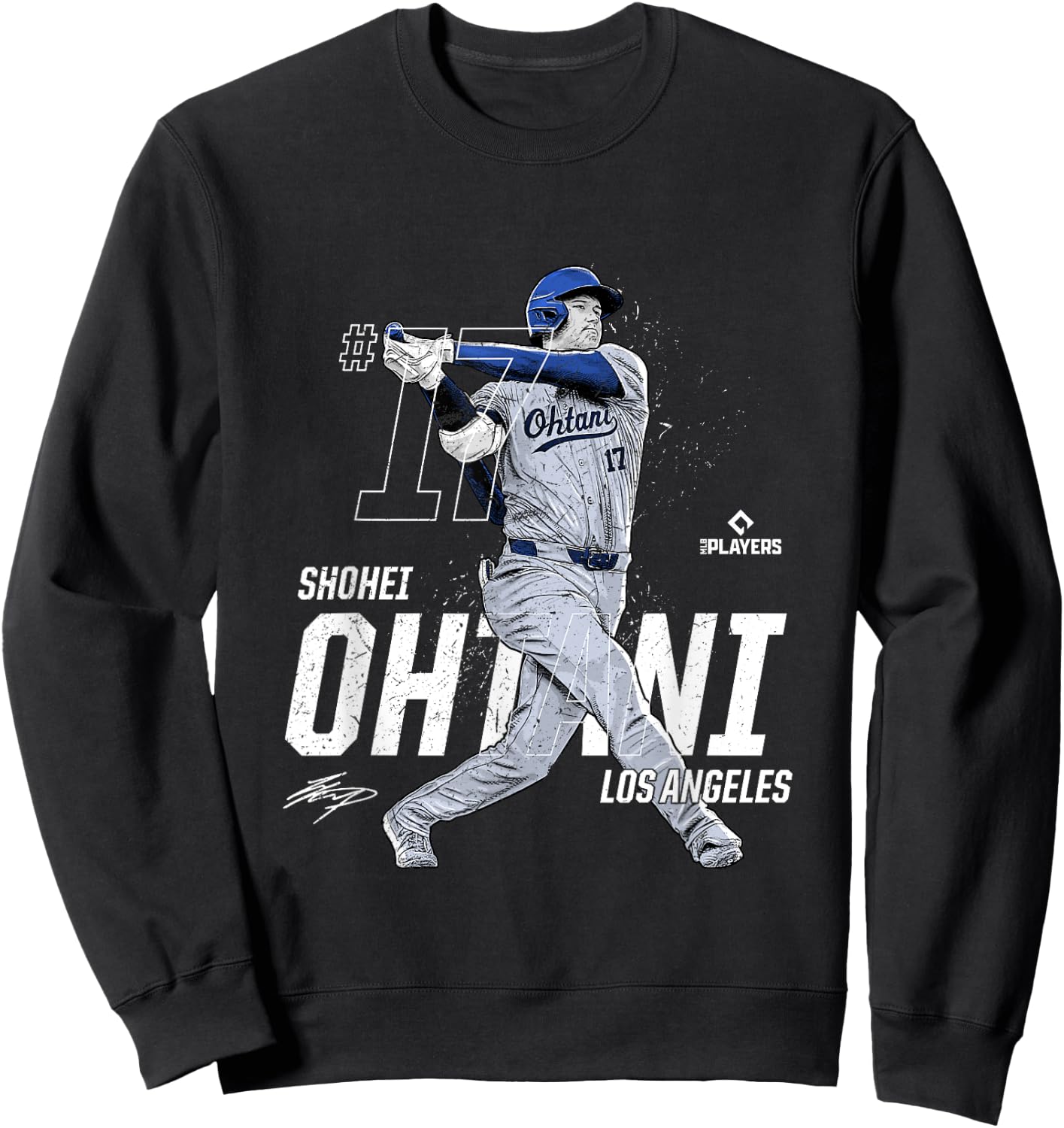 Dynamic Pose Shohei Ohtani Los Angeles Baseball MLBPA Sweatshirt - Sweatshirt | Black