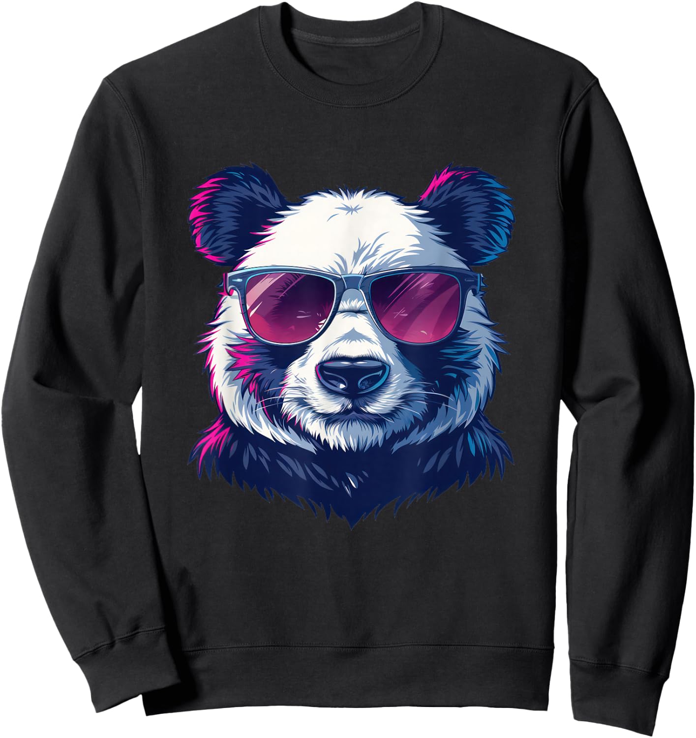 Panda Sunglasses Graphic Sweatshirt - Sweatshirt | Black