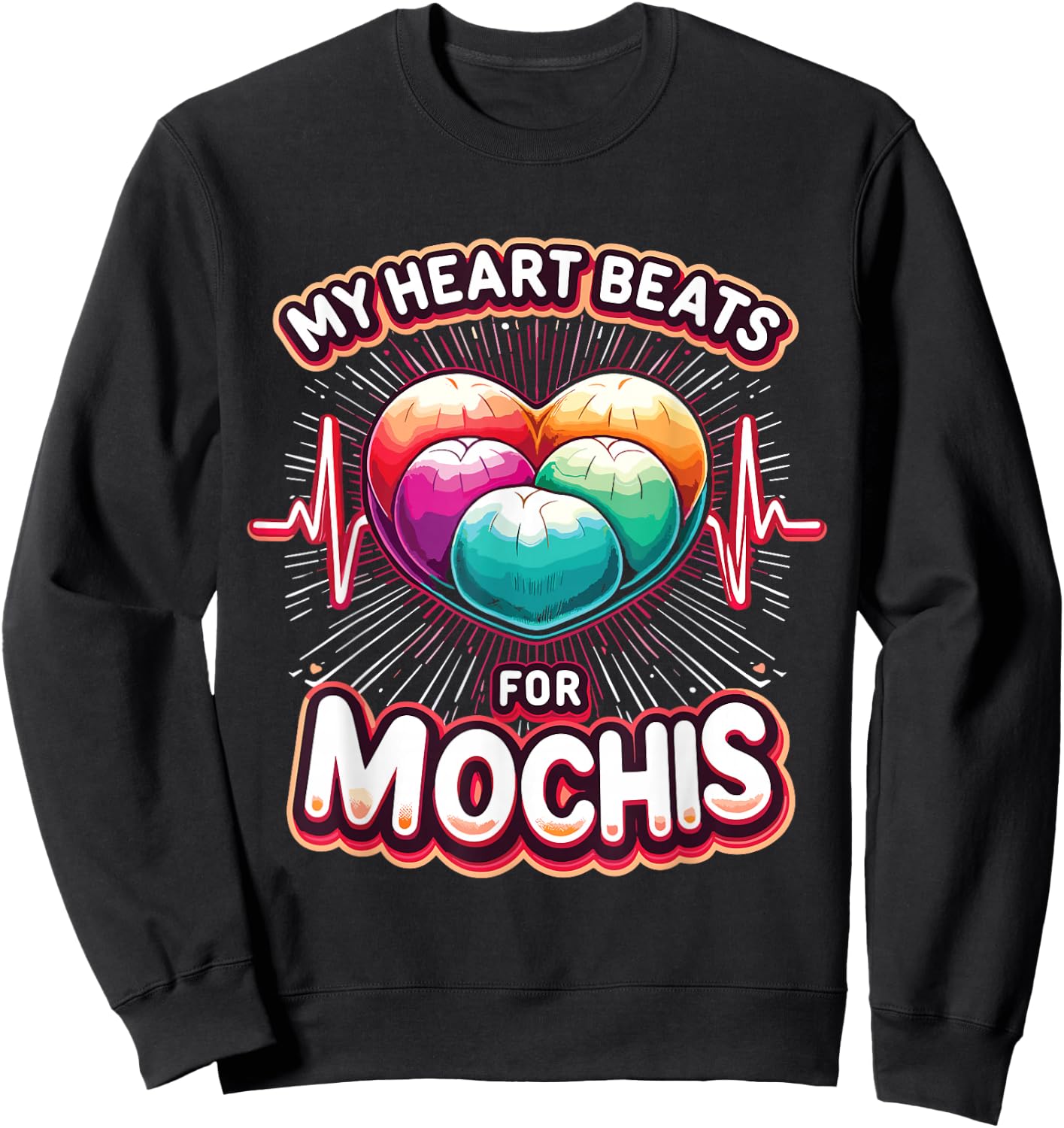 Dessert Mochi Saying Mochi Lover Sweatshirt - Sweatshirt | Black