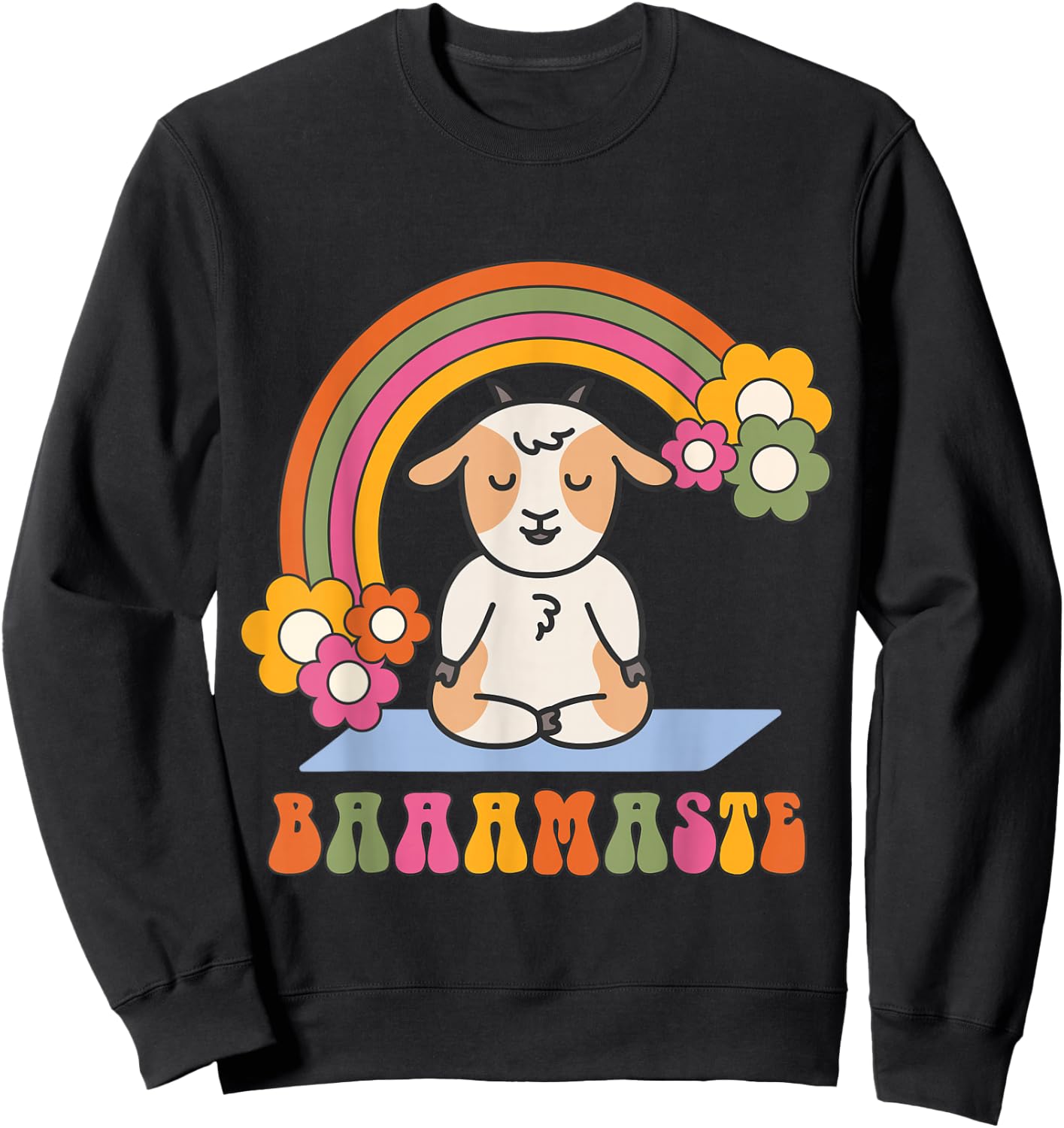 Baaamaste Goat Yoga Meditation Zen Namaste Funny Sweatshirt - Sweatshirt | Black