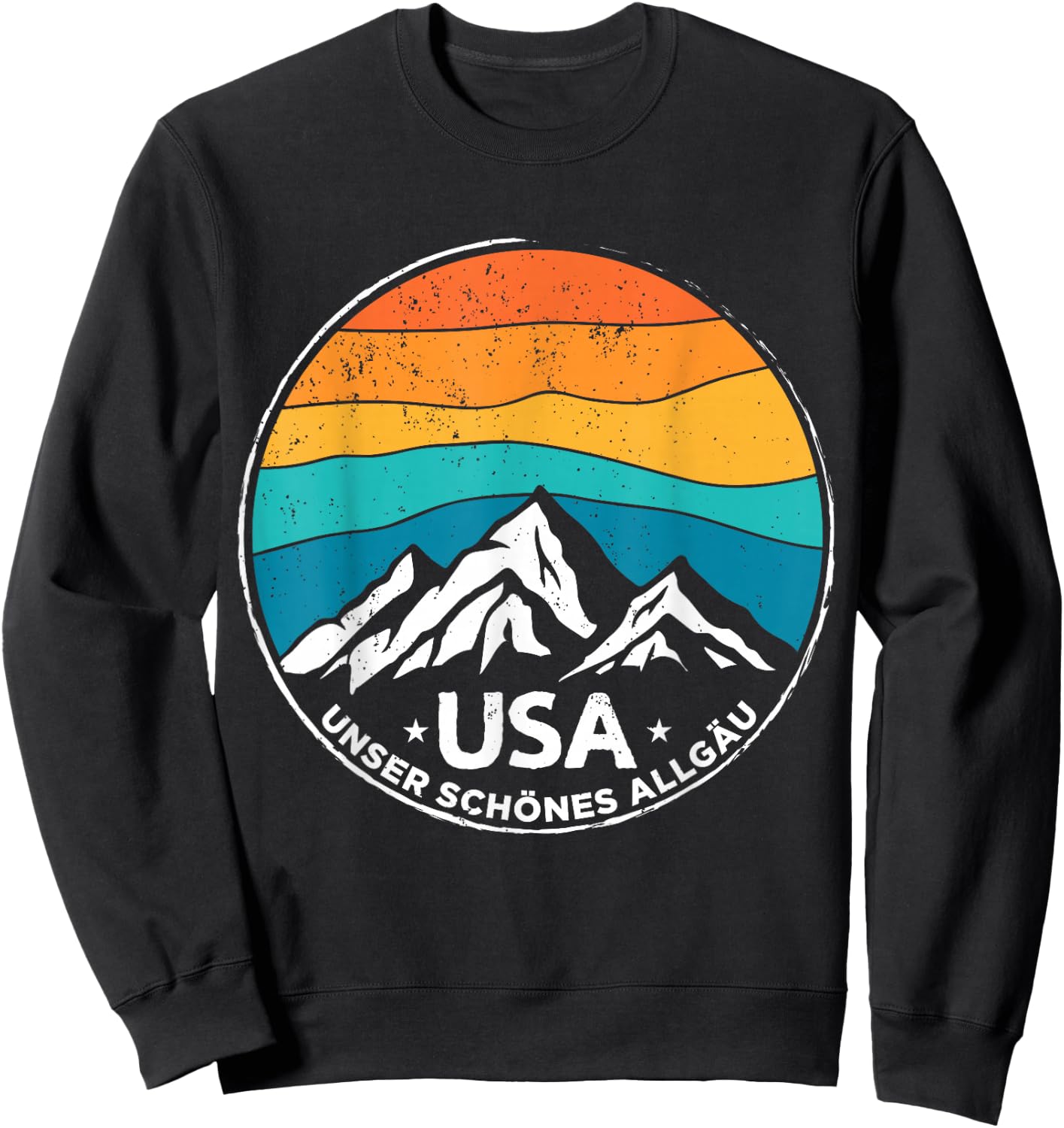 Allgäu USA Unser Schöne Allgäu Mountains Hiking Alps Sweatshirt - Sweatshirt | Black