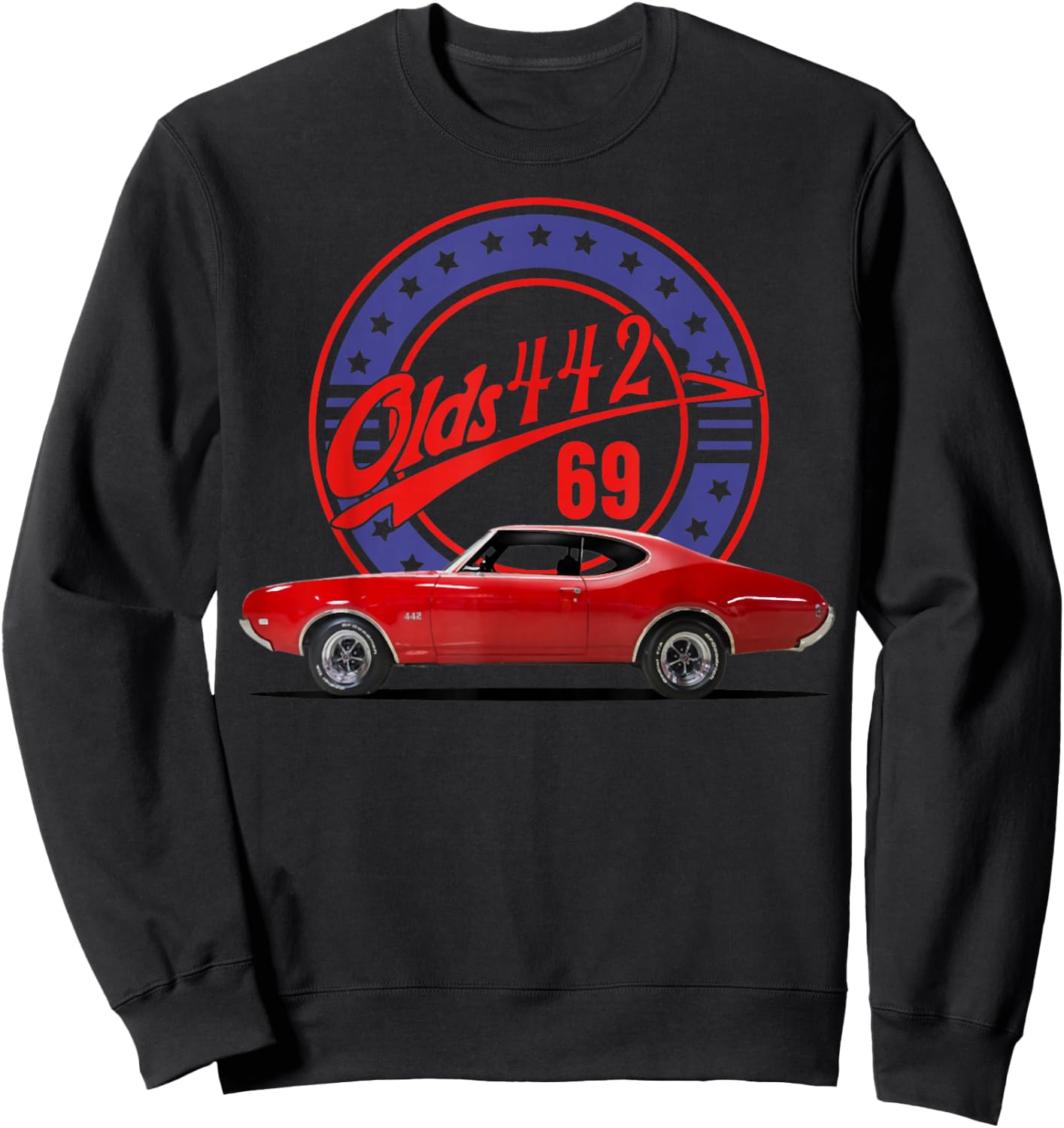 1969 69 Olds 442 Muscle Car Sweatshirt - Sweatshirt | Black