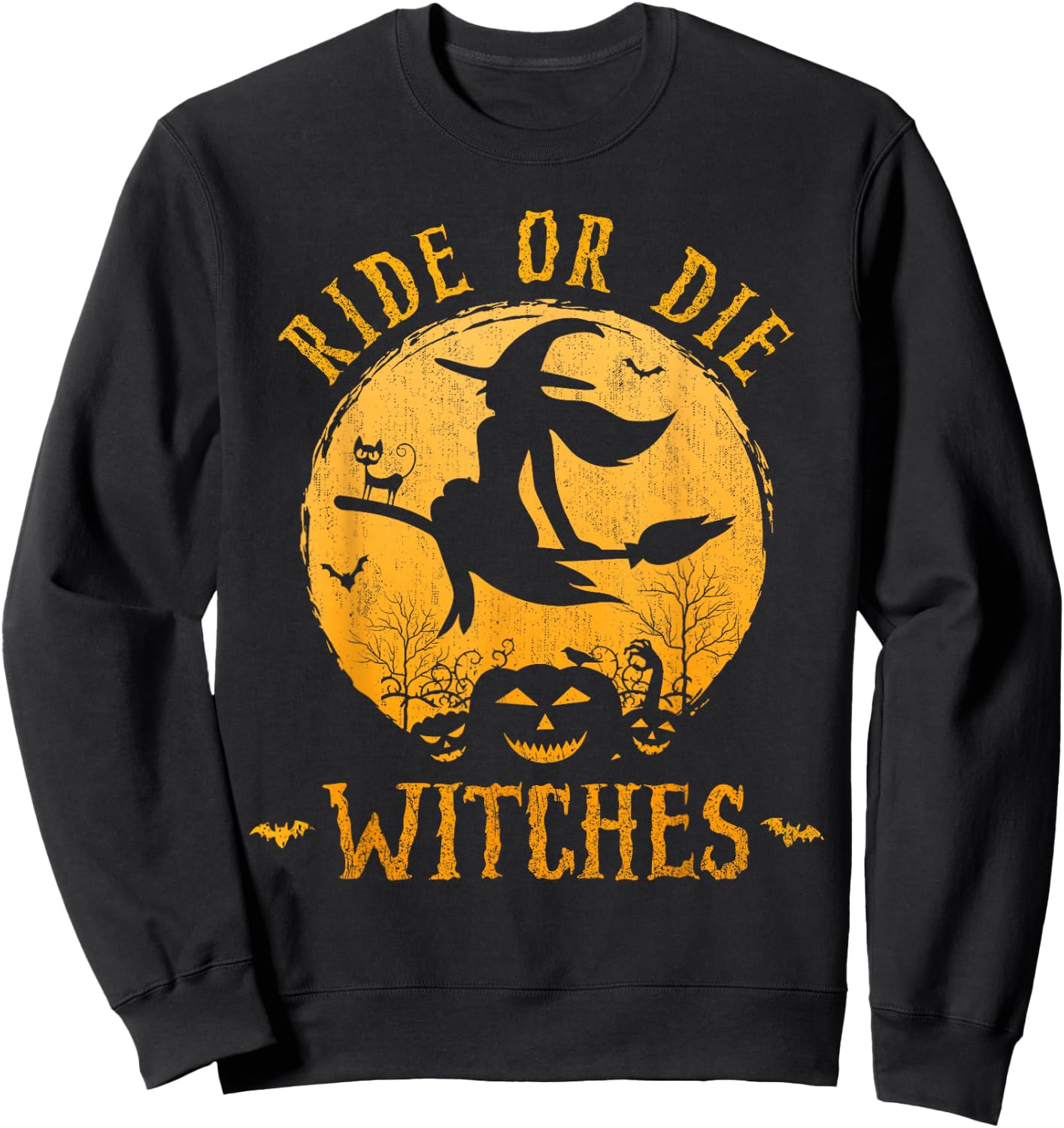 Ride or Die Witches Halloween Sweatshirt - Sweatshirt | Black