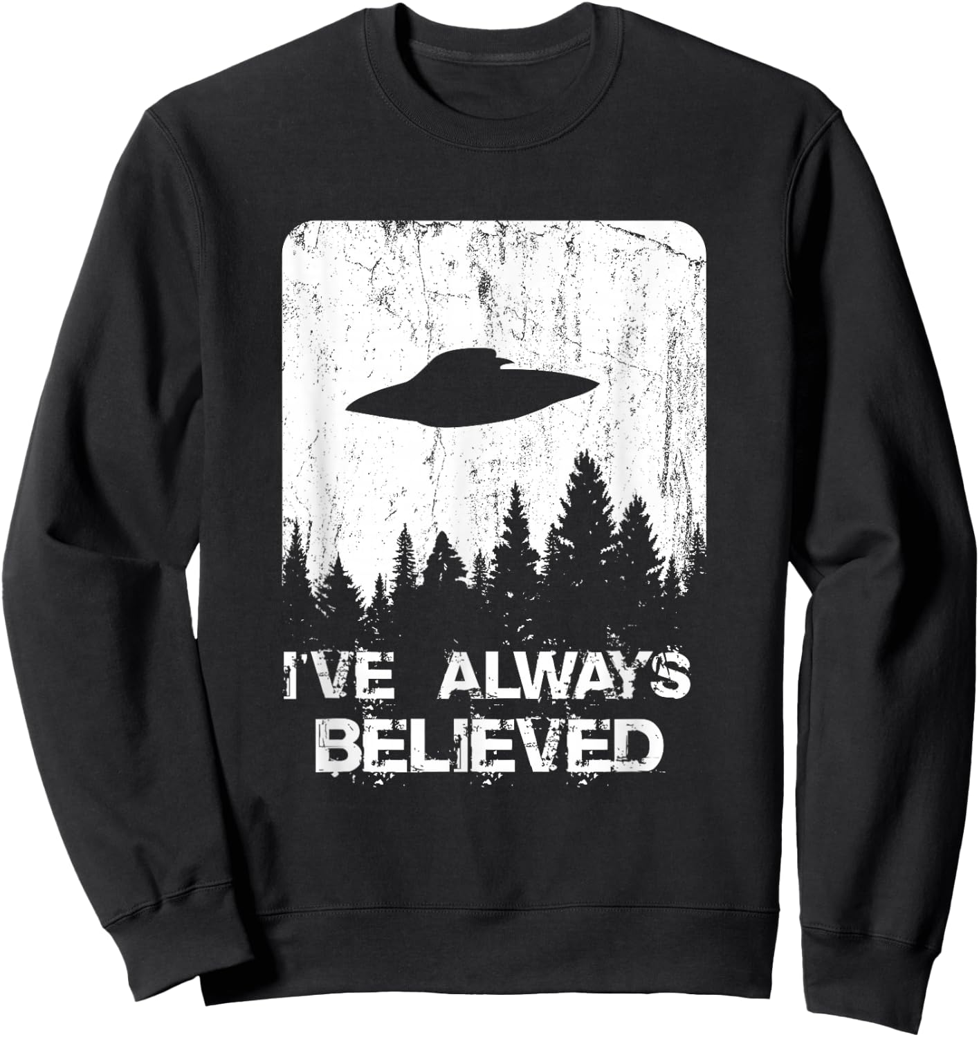 Alien Gifts Men Women Kids UFO Abduction Ive Always Believed Small Sweatshirt - Sweatshirt | Black