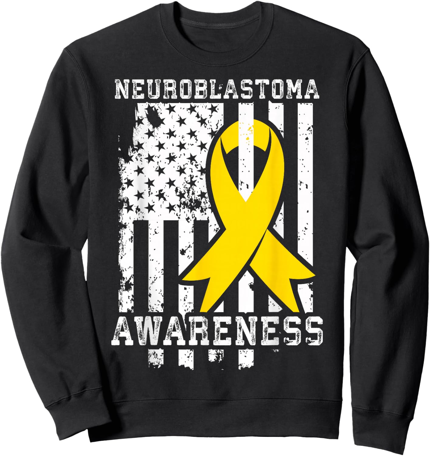 Neuroblastoma Awareness American Flag Shirt Sweatshirt - Sweatshirt | Black