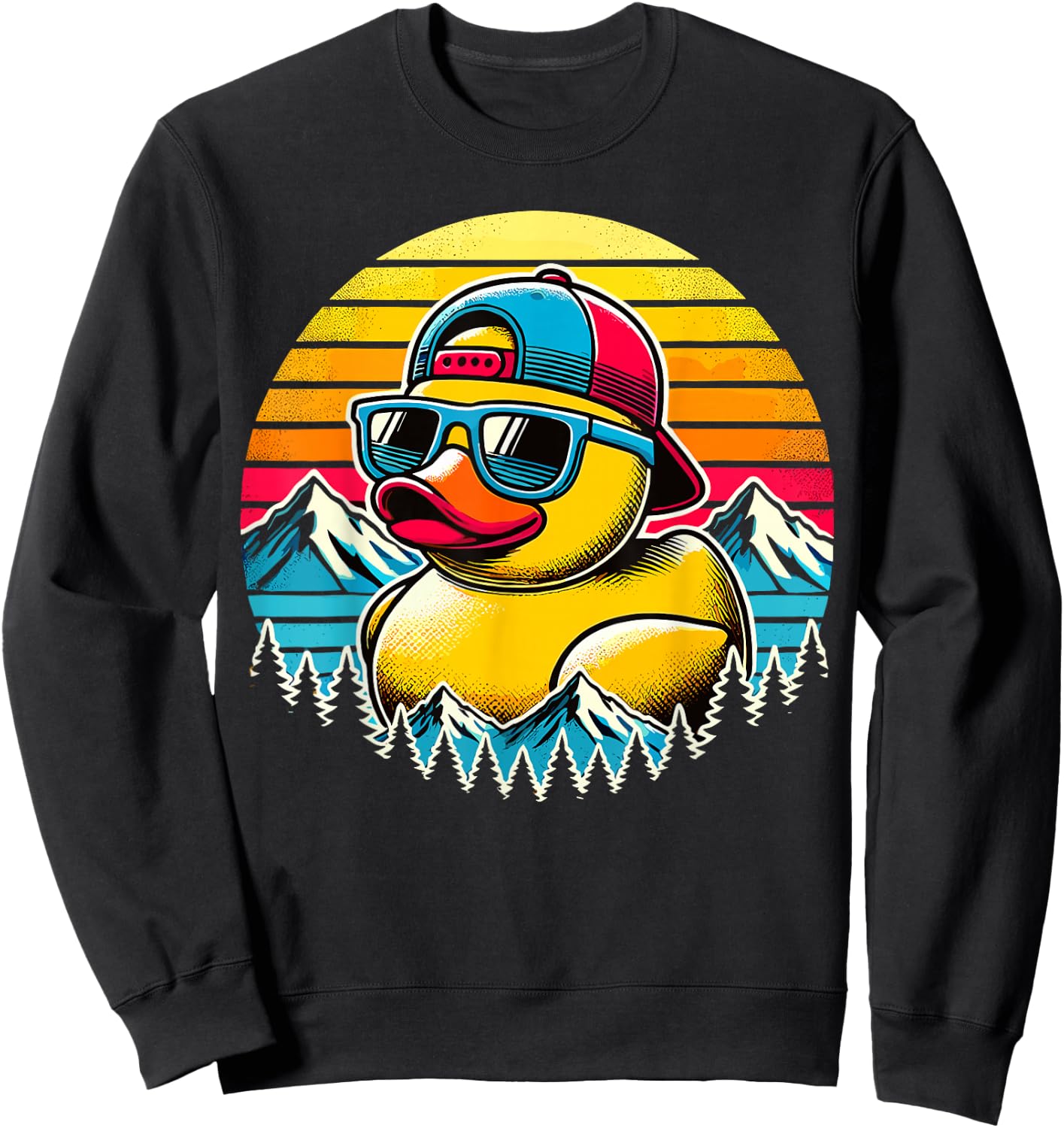 Vintage Duck with Sunglasse Sweatshirt - Sweatshirt | Black