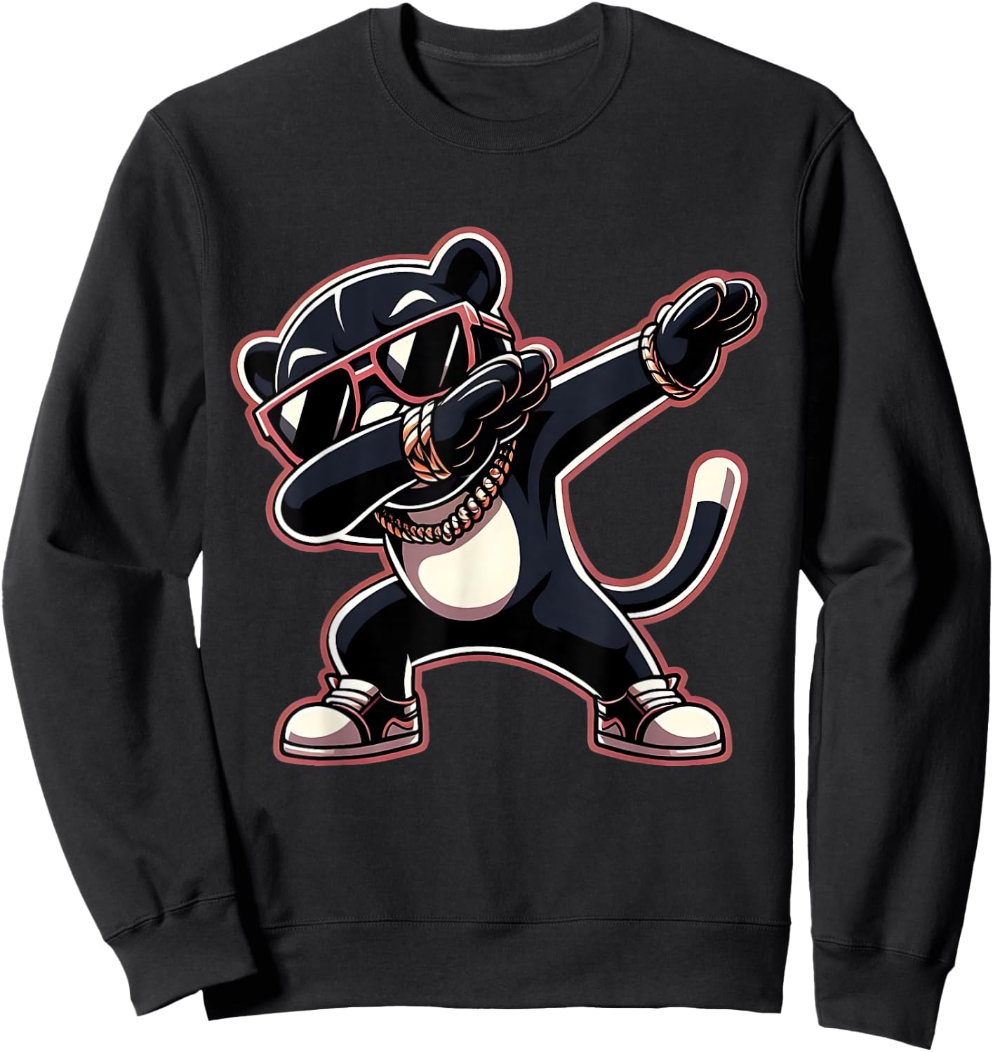 Cool Dabbing Panther Black Wearing Cool Sunglasses Sweatshirt - Sweatshirt | Black