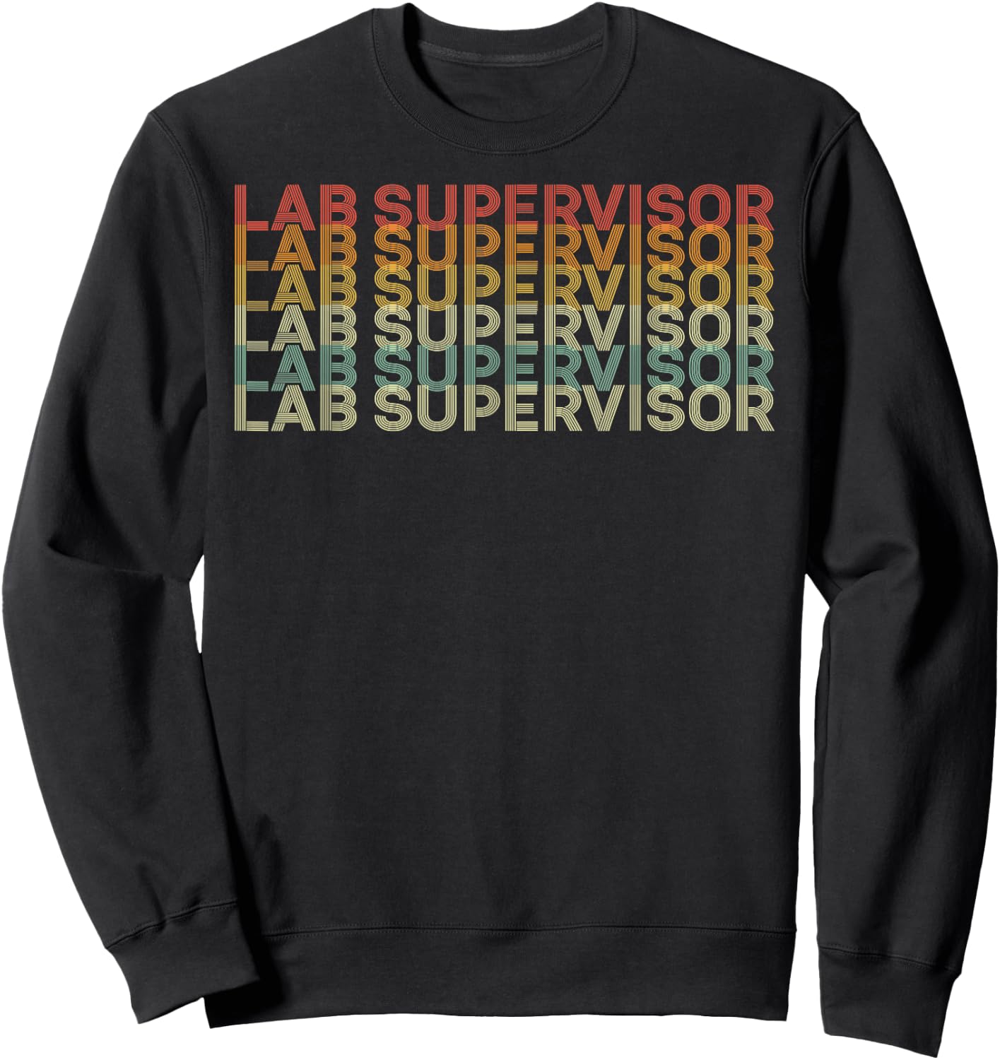 Retro 70s Lab Supervisor Job Title Sweatshirt - Sweatshirt | Black
