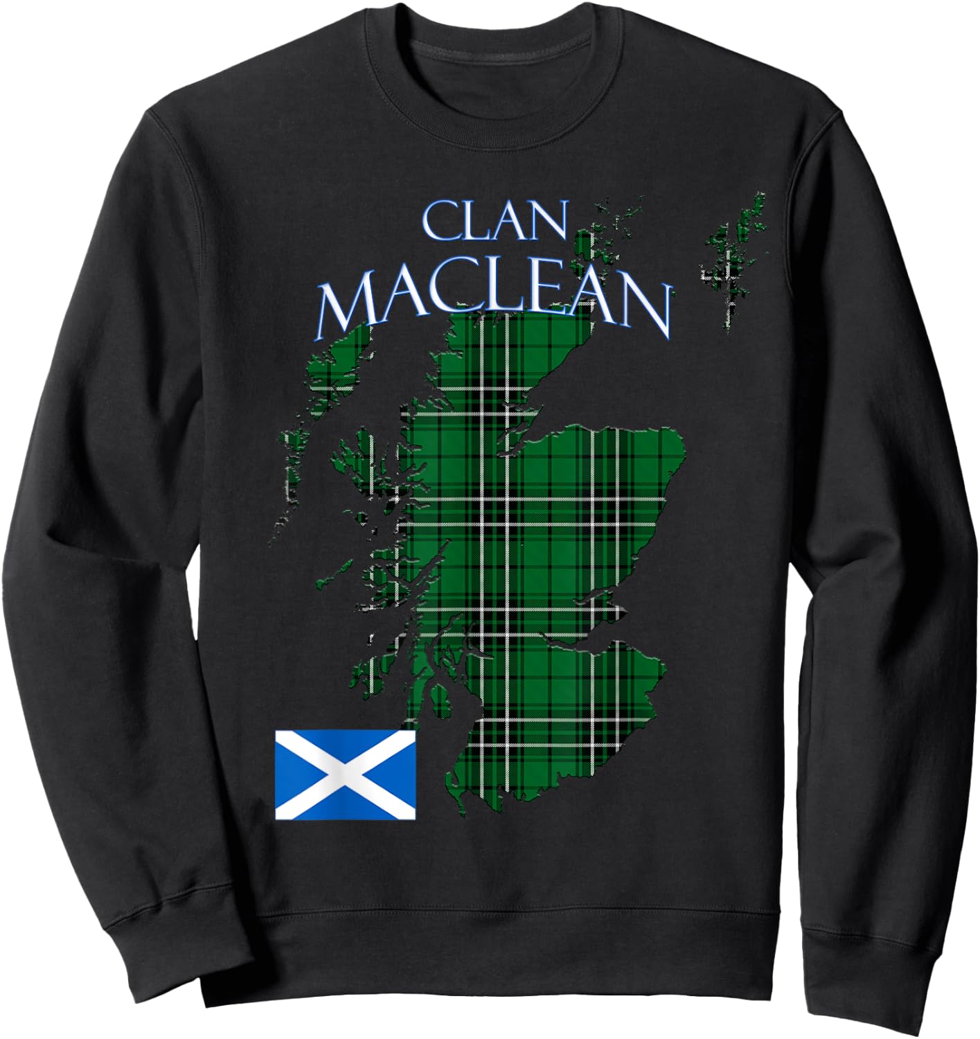 MacLean Hunting Scottish Clan Tartan Scotland Sweatshirt - Sweatshirt | Black