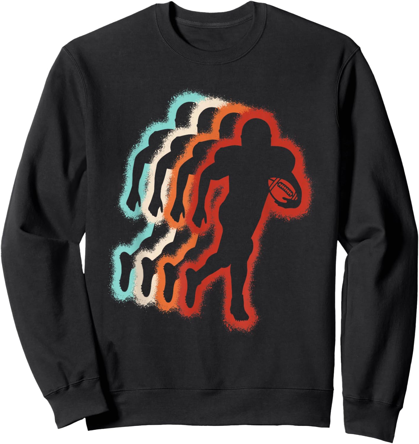 Football Player Retro American Football Lover Men Boys Kids Sweatshirt - Sweatshirt | Black