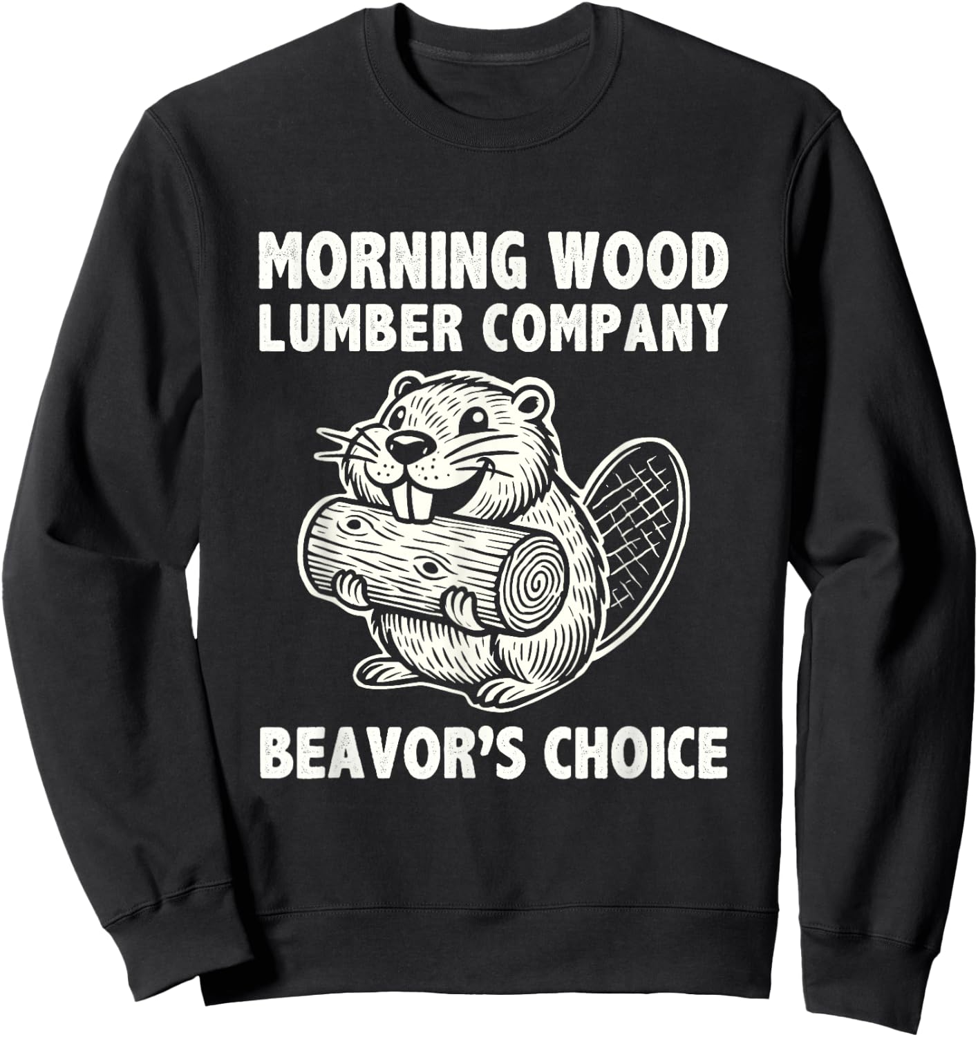 Morning-Wood Lumber-Company Funny Camping Men Lumberjack Sweatshirt - Sweatshirt | Black