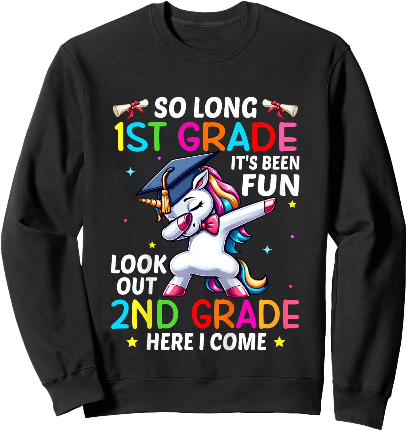 Kids So Long 1st Grade Graduation 2nd Grade Here I Come 2024 Sweatshirt - Sweatshirt | Black