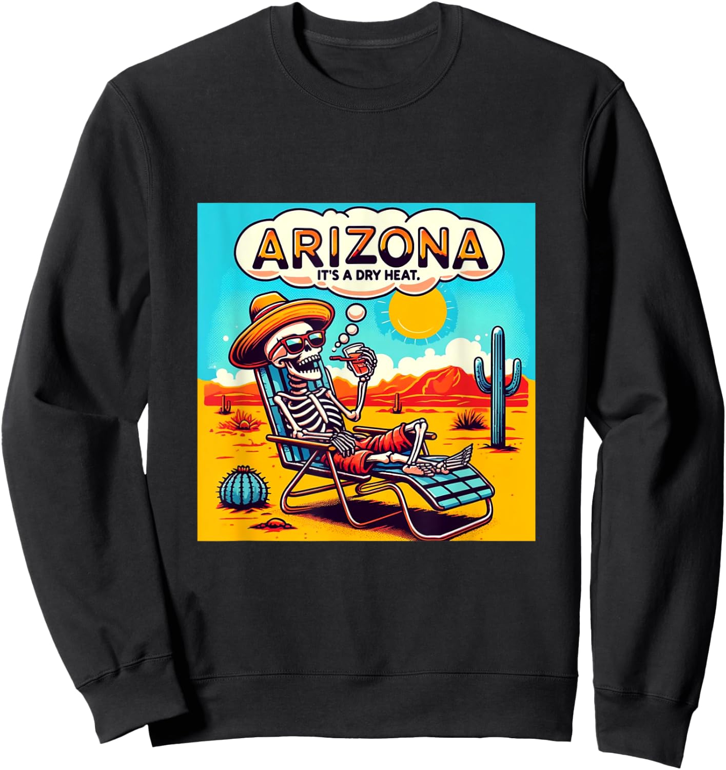 Arizona Skeleton Bone Dry Heat Sweatshirt - Sweatshirt | Black
