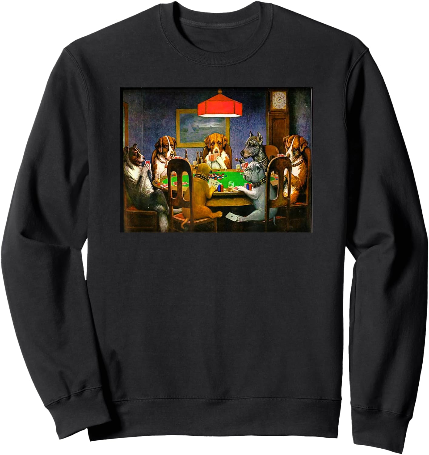 Retro Vintage Dogs Playing Cards Poker Gambling Sweatshirt - Sweatshirt | Black