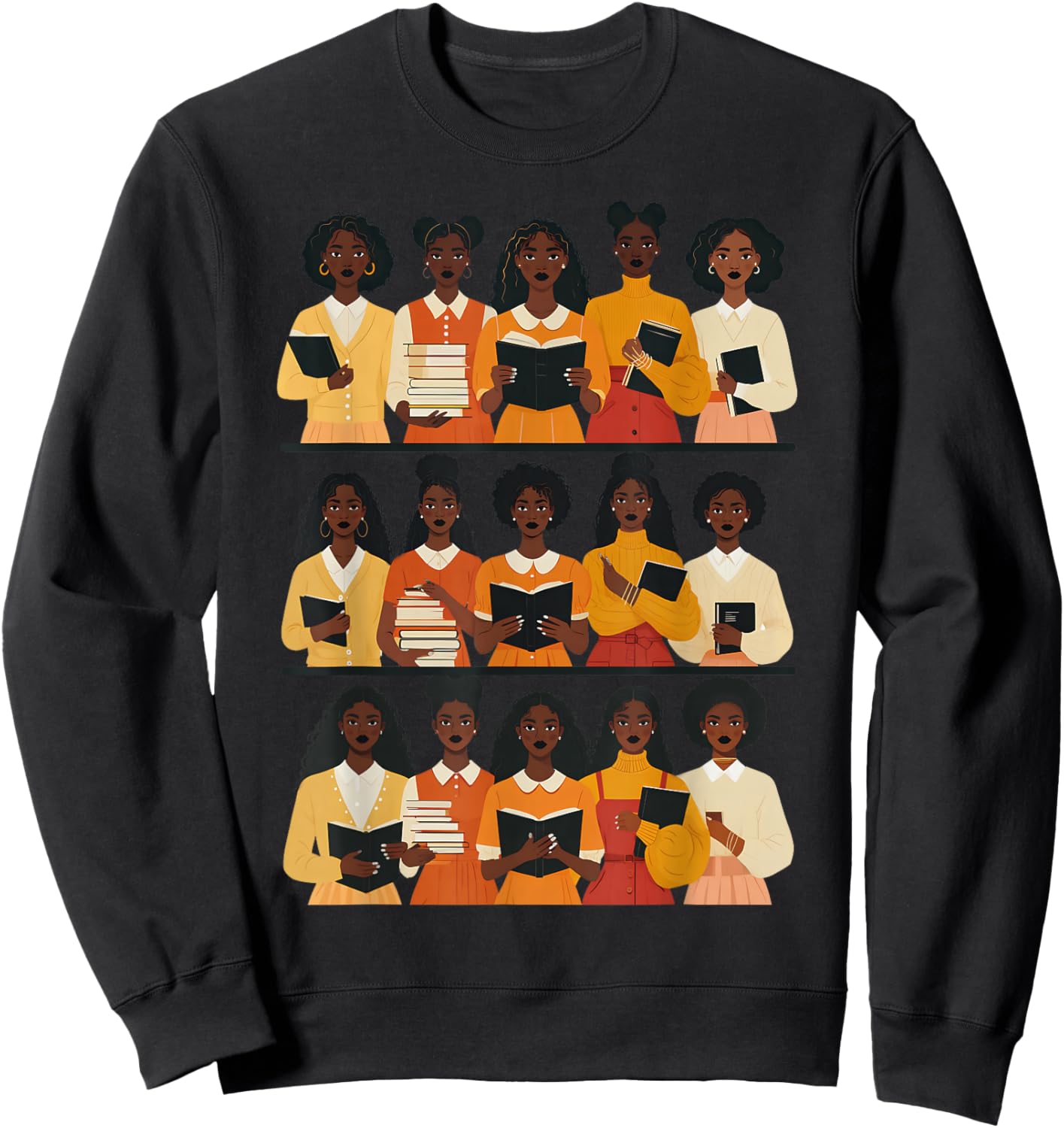 Black Educated Afro Women Girl Reading Book Future HBCU Grad Sweatshirt - Sweatshirt | Black