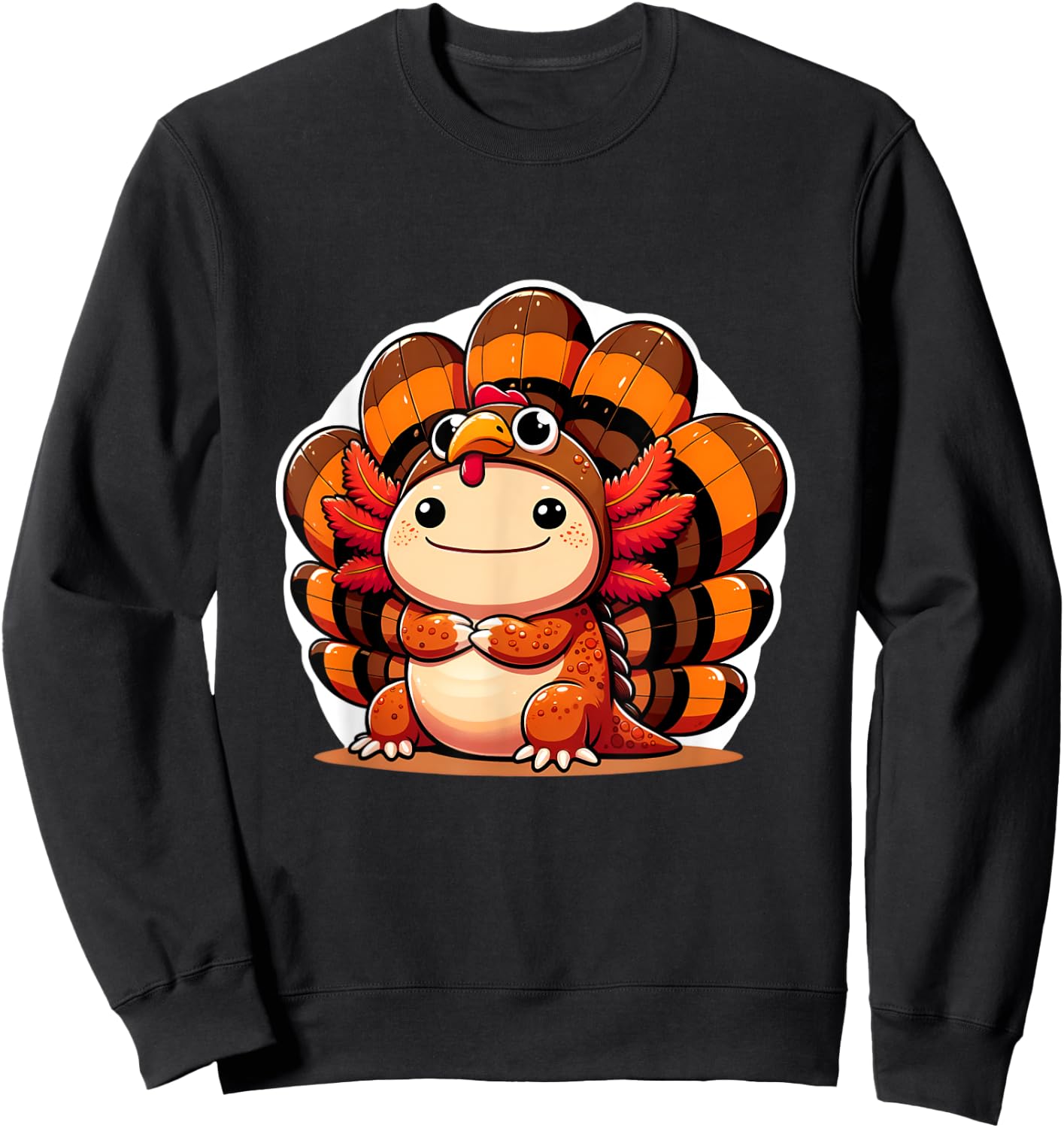 Pilgrim axolotl in Turkey Disguise turkey costume Sweatshirt - Sweatshirt | Black