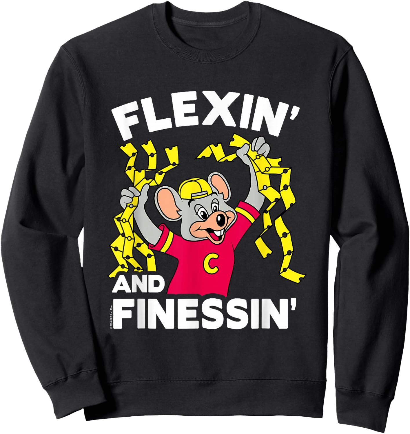 Chuck E. Cheese Flexin' And Finessin' Handful Of Tickets Sweatshirt - Sweatshirt | Black