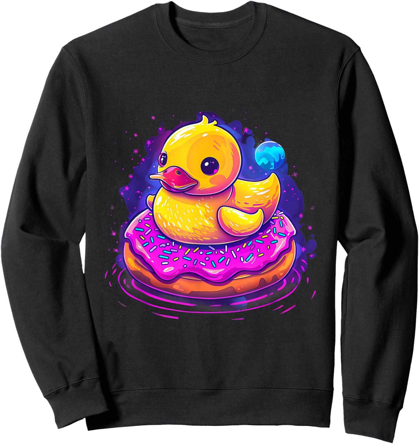 Rubber Duckie Duck Lover Donut Rubber Duckling Rubber Duck Sweatshirt - Sweatshirt | Black