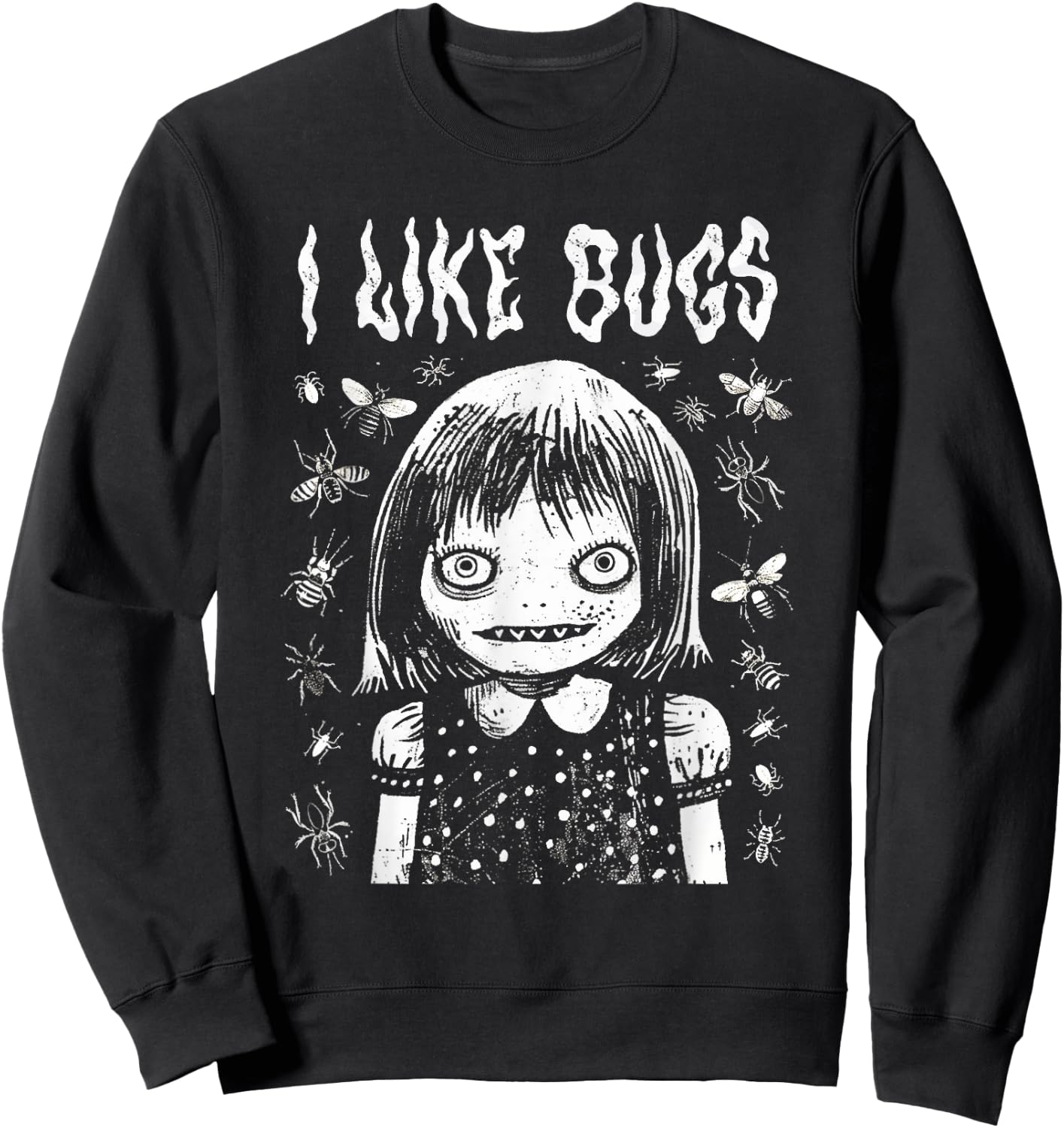 I Like Bugs Creepy Cute Sweatshirt - Sweatshirt | Black