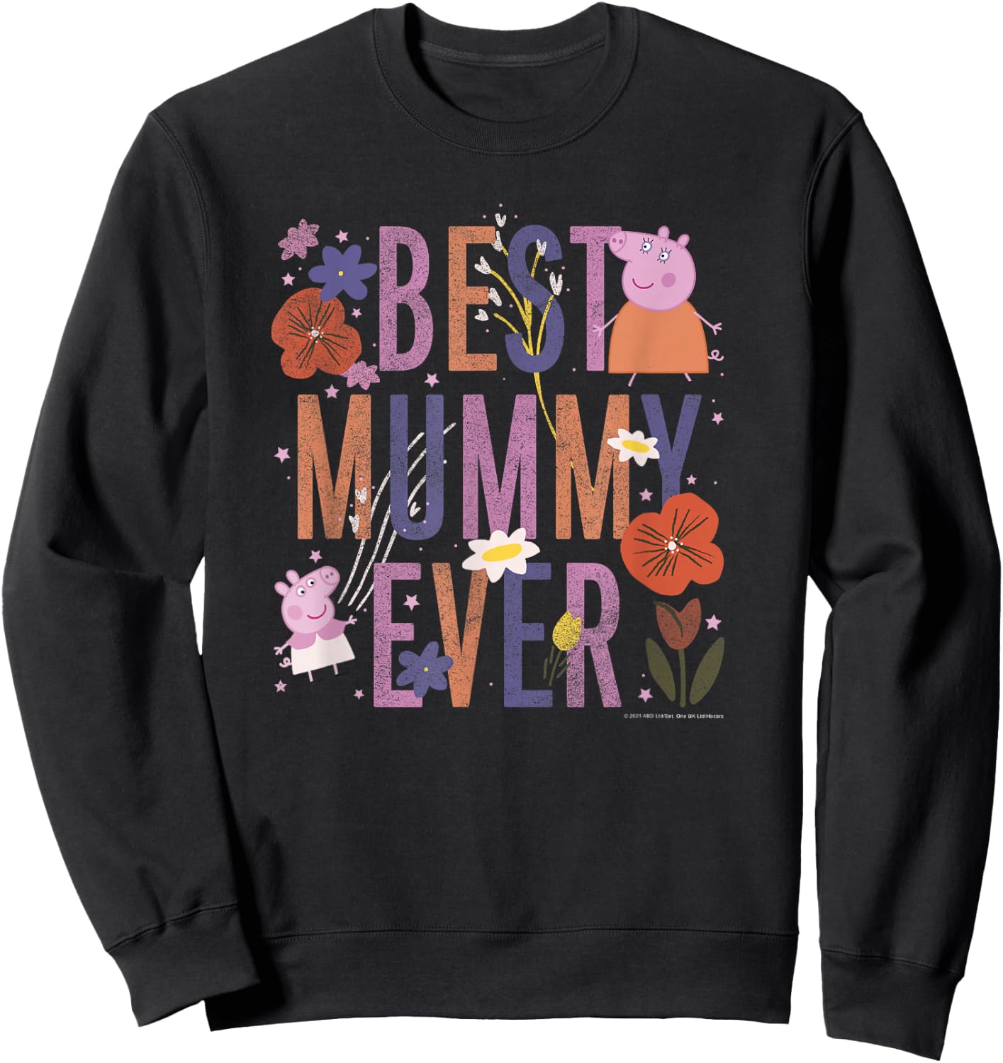Peppa Pig Mother's Day Best Mummy Ever Vintage Floral Sweatshirt - Sweatshirt | Black