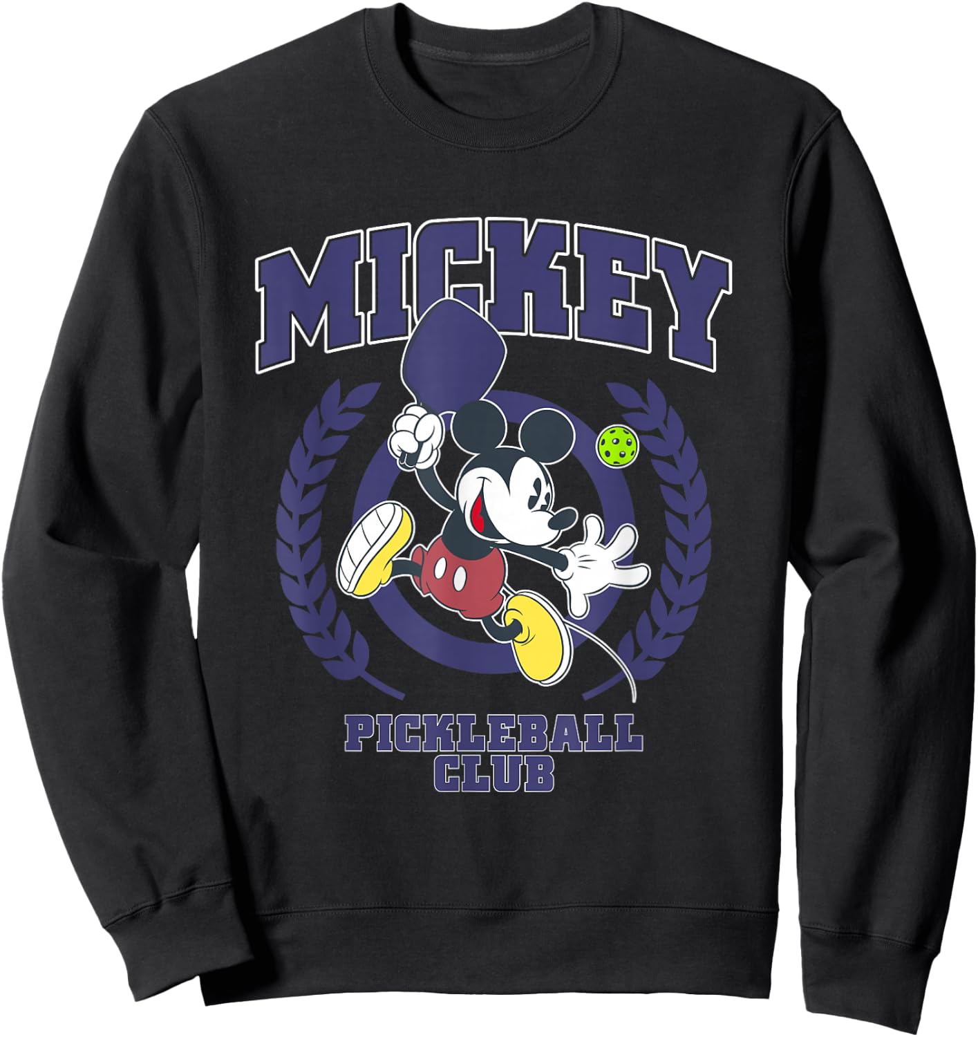 Disney Mickey and Friends Pickleball Club Big Chest Logo Sweatshirt - Sweatshirt | Black