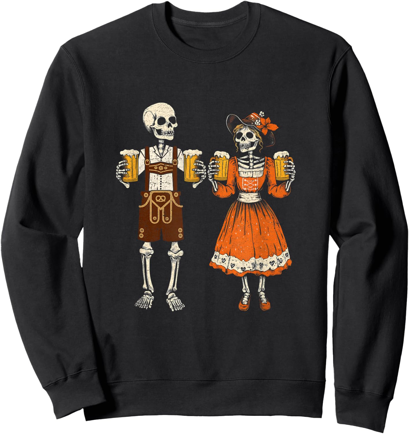 Oktoberfest Beer German Funny Couple Lederhosen Costume Sweatshirt - Sweatshirt | Black