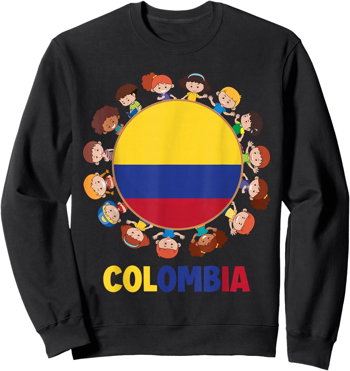 Colombian Flag Hispanic Heritage Month Colombia Kid Girl Boy Sweatshirt - Sweatshirt | Black