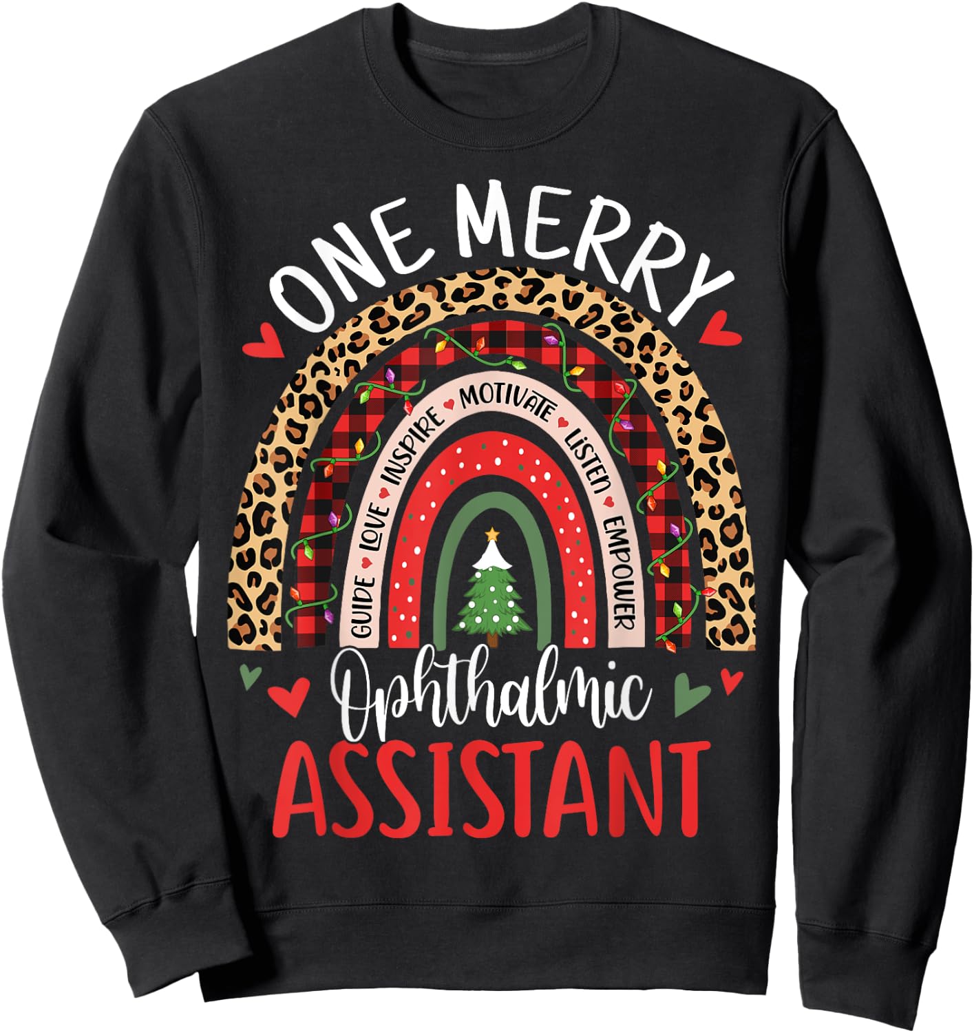 One Merry Ophthalmic Assistant Funny Christmas Ophthalmology Sweatshirt - Sweatshirt | Black