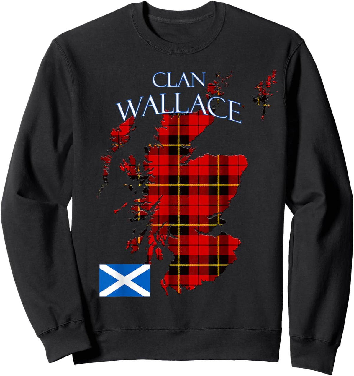 Wallace Scottish Clan Tartan Scotland Sweatshirt - Sweatshirt | Black