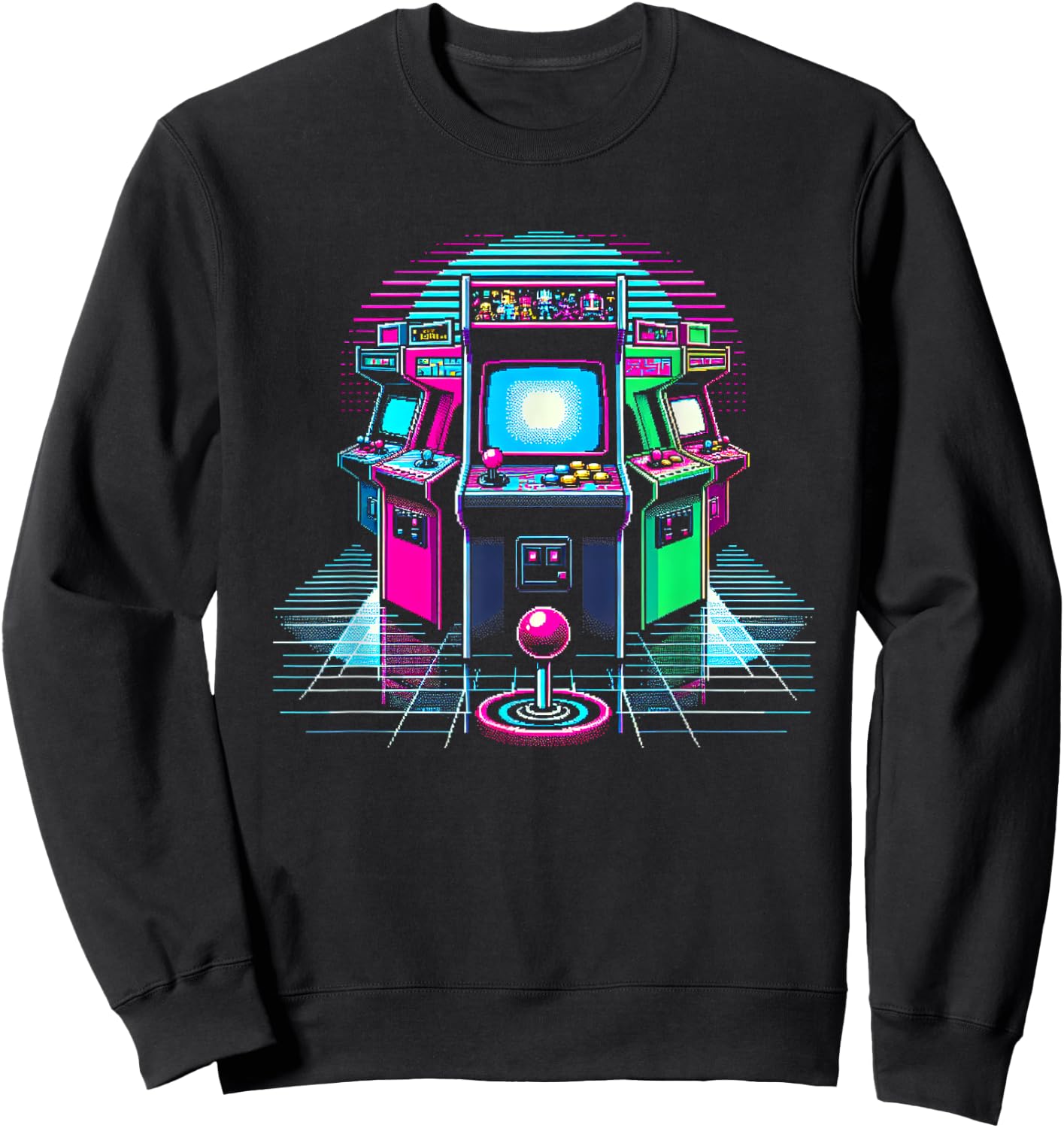 Pixelated Arcade Machine Design Sweatshirt - Sweatshirt | Black