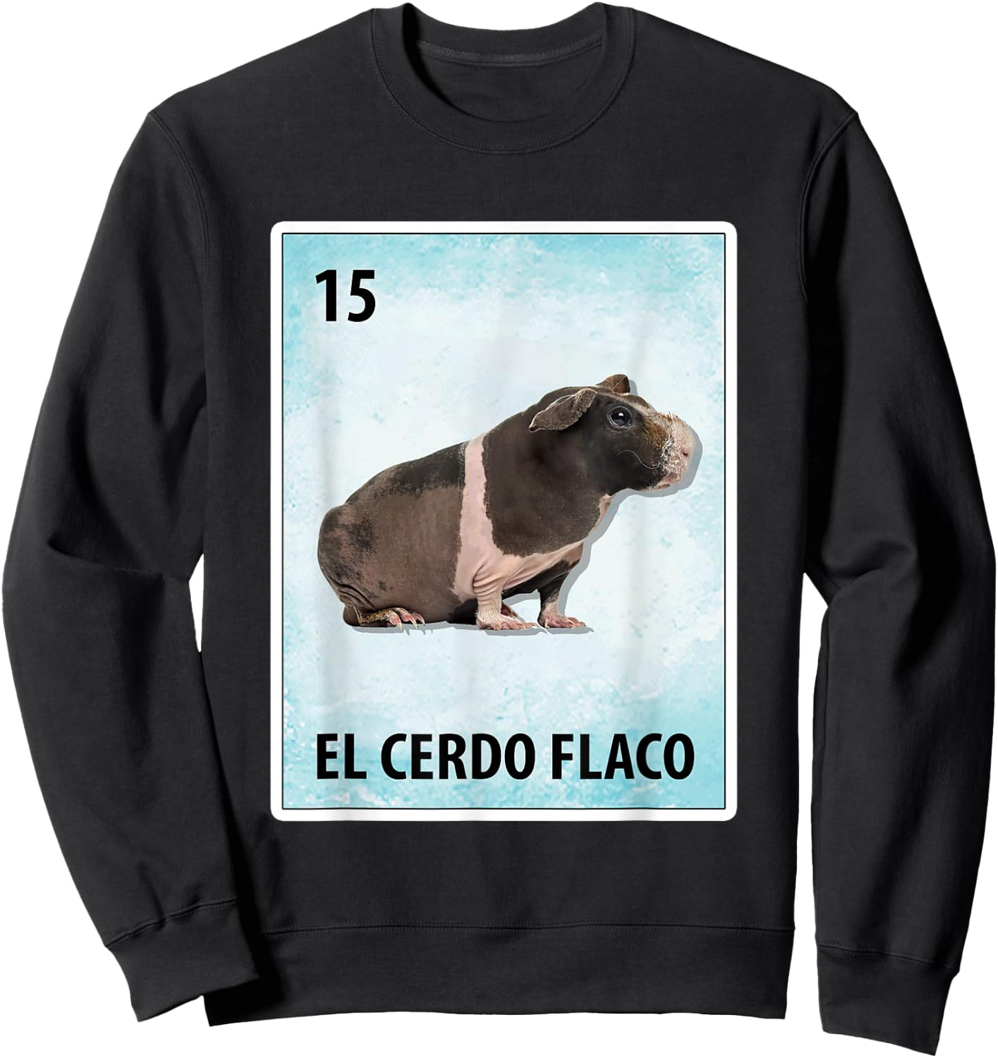 El Cerdo Flaco Mexican Skinny Pig Cards Sweatshirt - Sweatshirt | Black