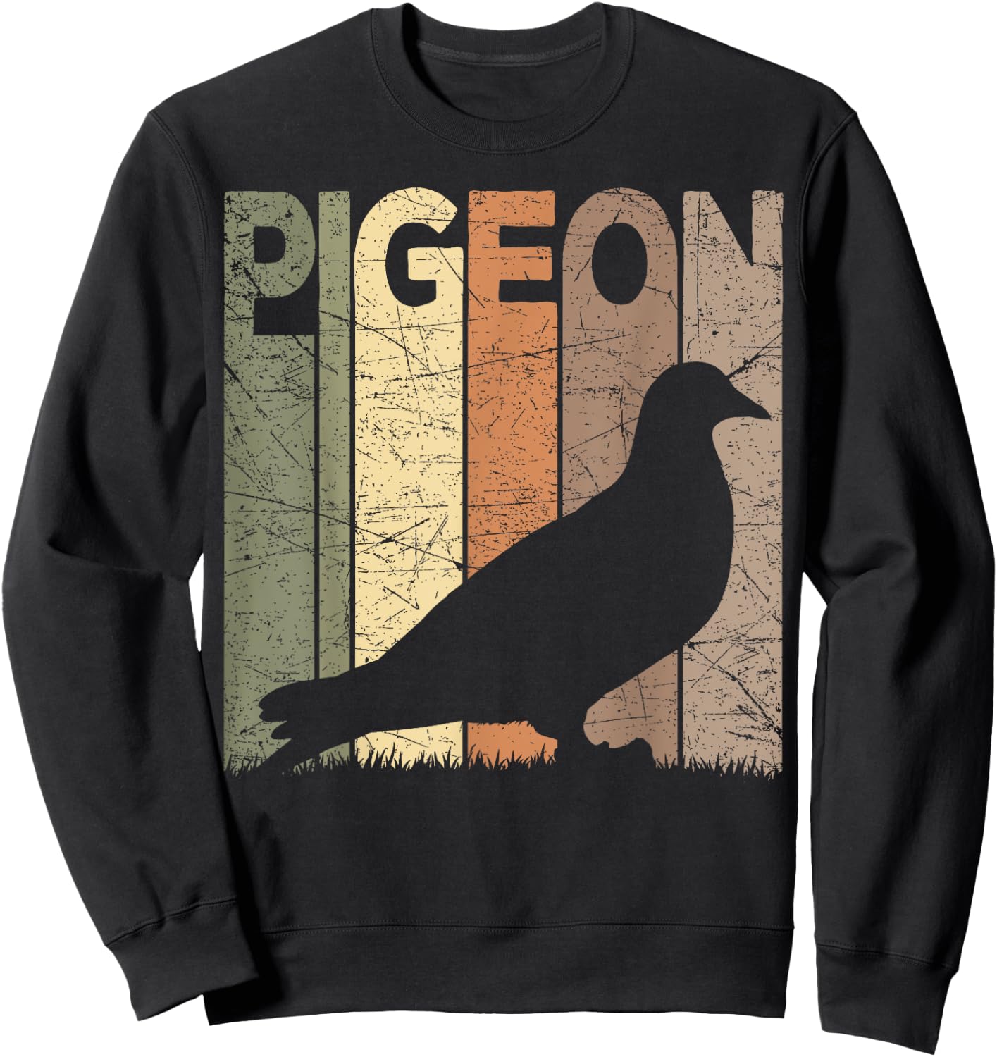 Pigeon Vintage Birdwatching Retro Pigeon Ornithology , Small, Black Sweatshirt - Sweatshirt | Black