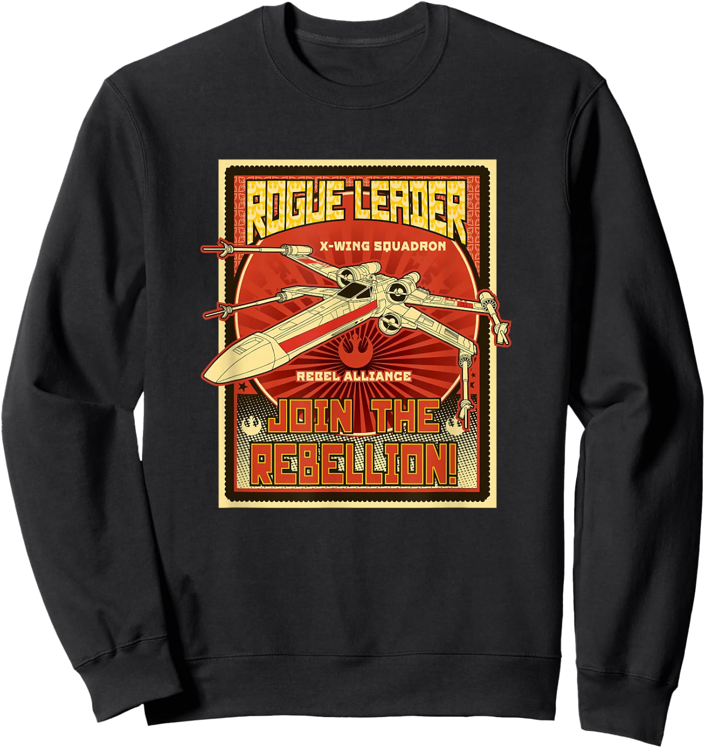 Star Wars X-Wing Fighter Rogue Leader The Rebellion Stamp Sweatshirt - Sweatshirt | Black