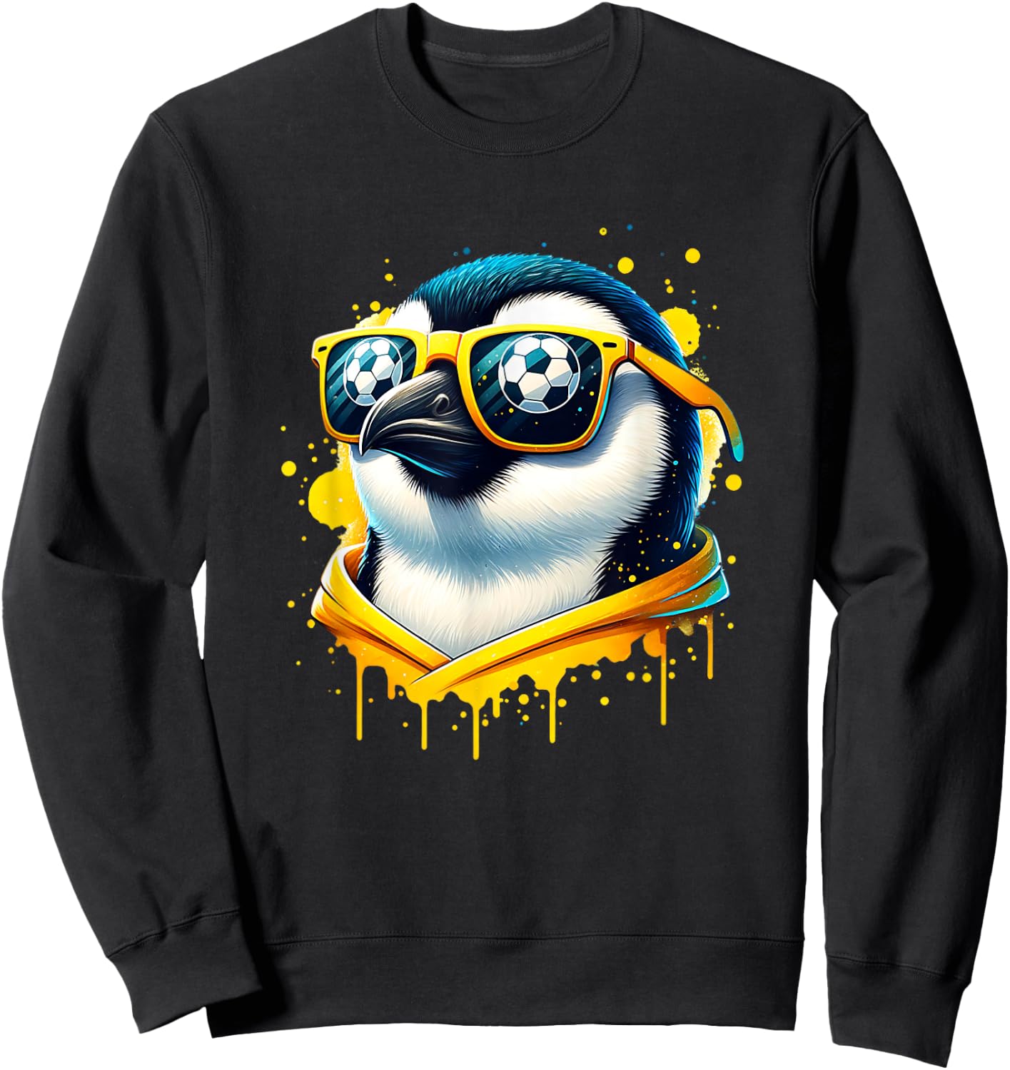 Cool Penguin Soccer Player Fan Champion Sweatshirt - Sweatshirt | Black