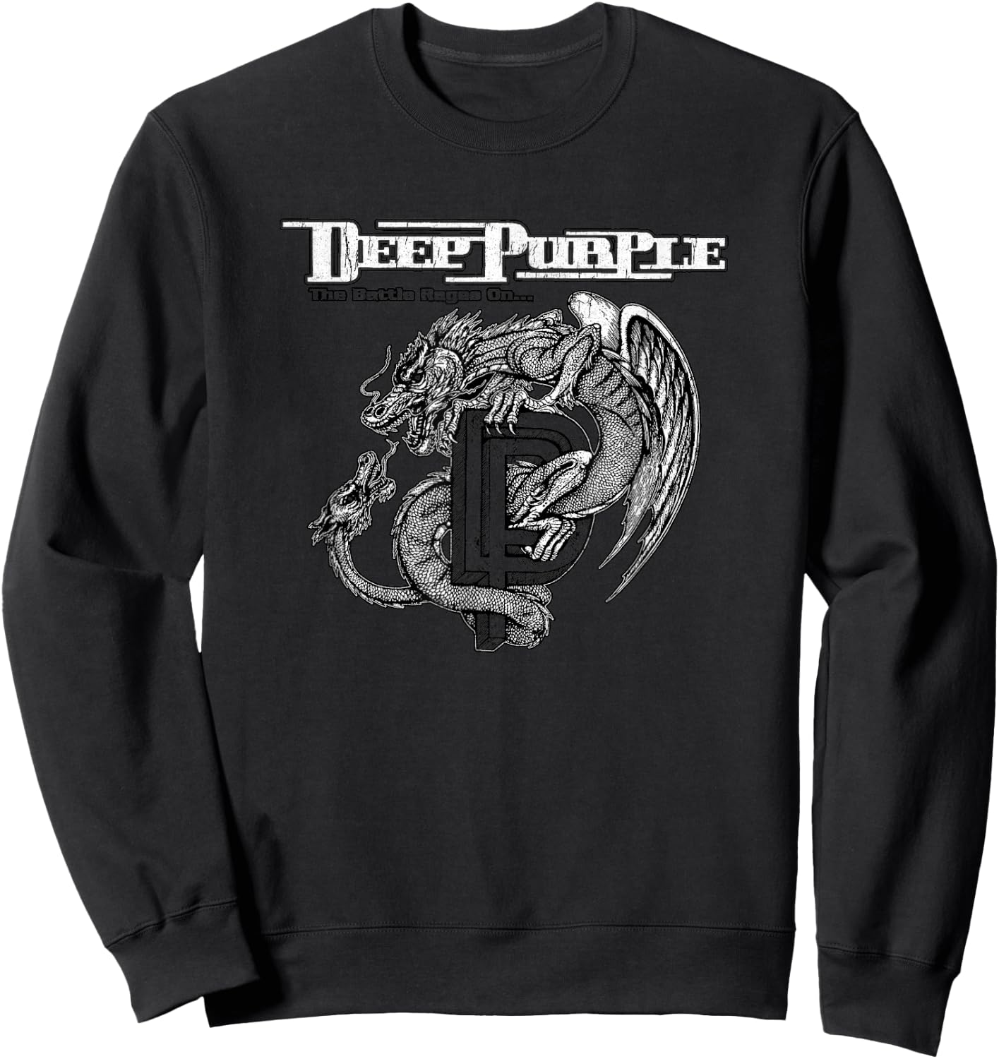 Deep Purple Official Battle Rages On - Grey, -Adults, Short Sleeve, Classic Fit, , Small Sweatshirt - Sweatshirt | Black