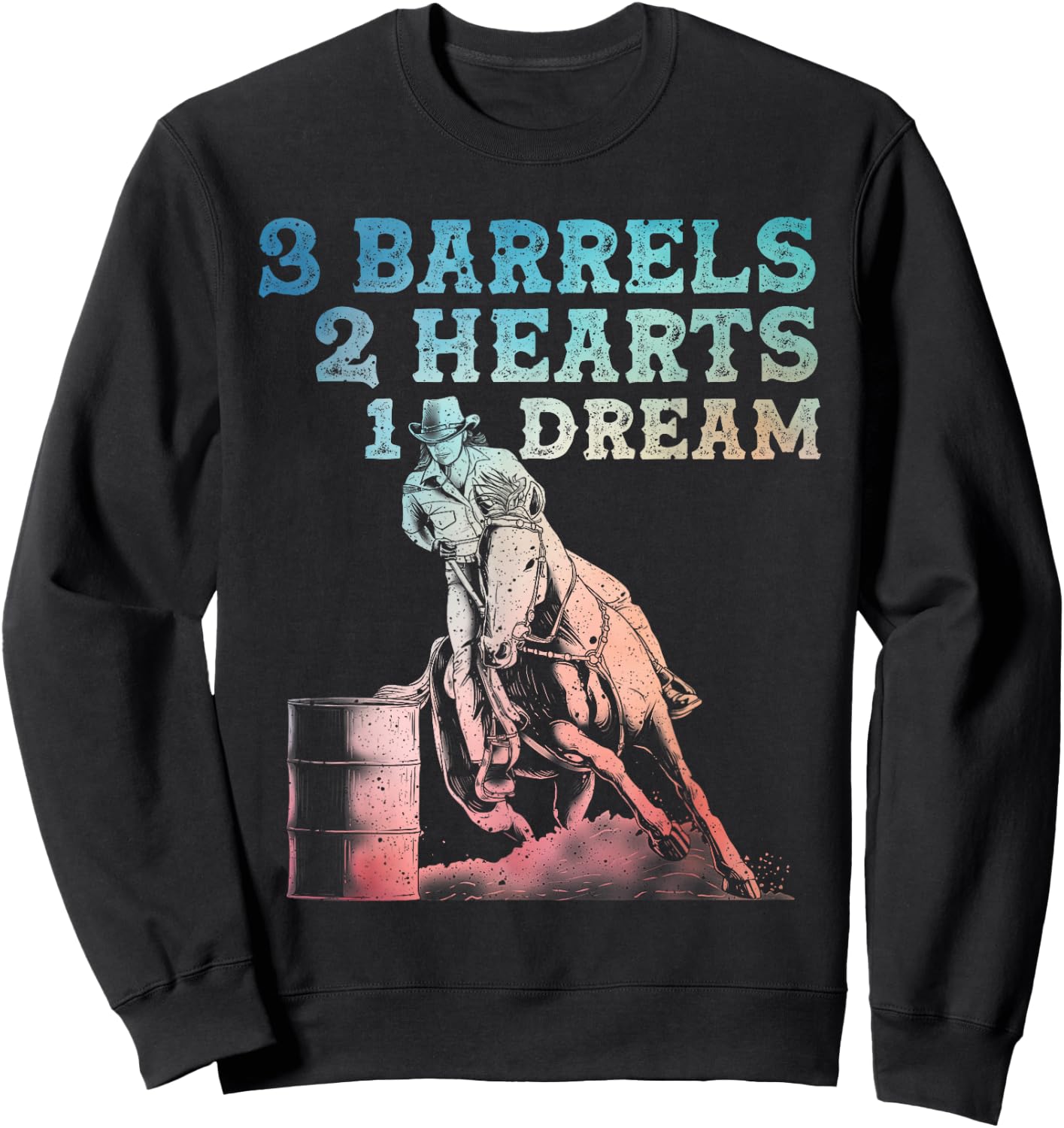 Cute Barrel Racing Design Men Racer Barrel Racing Sweatshirt - Sweatshirt | Black