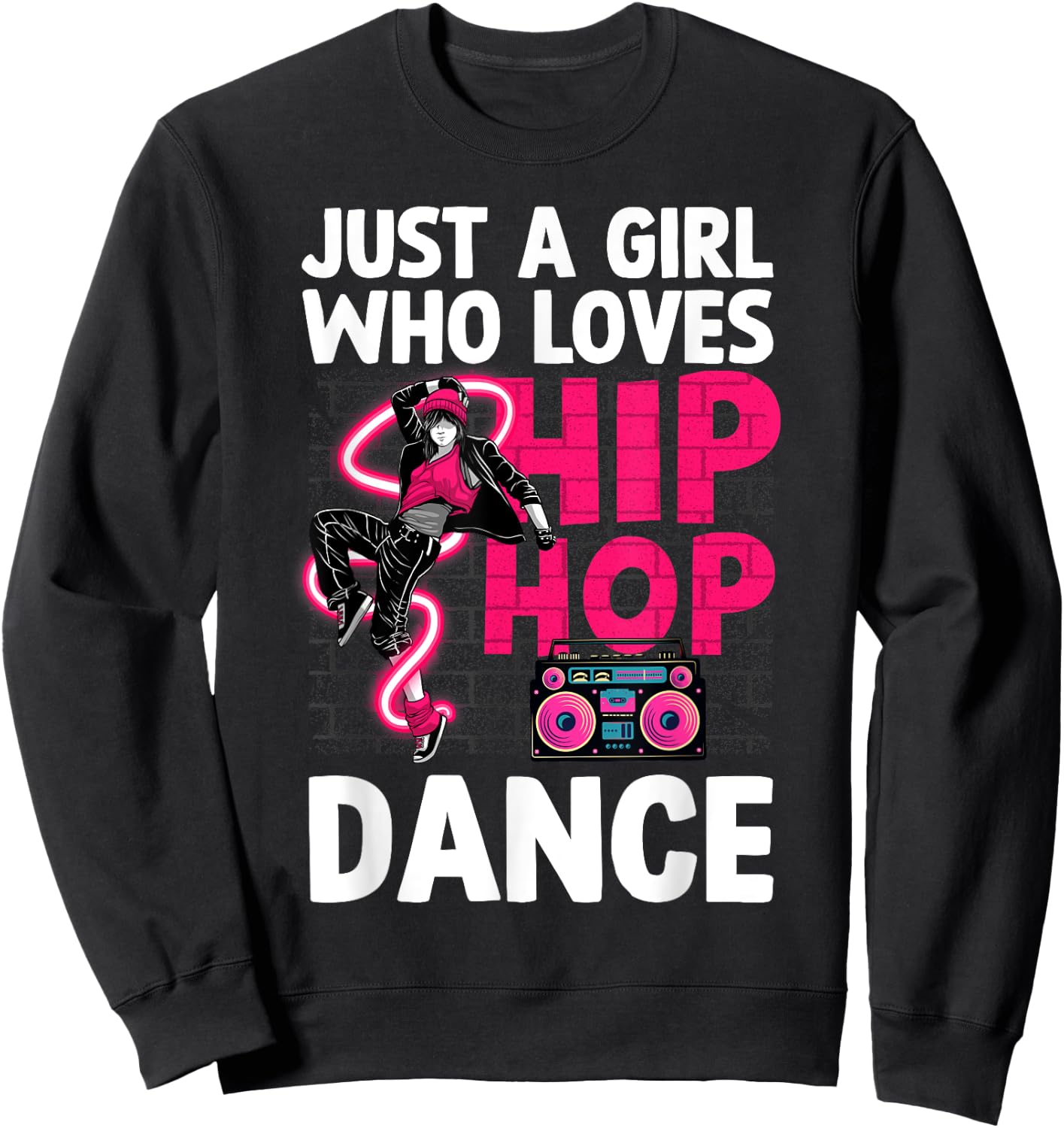 Cool Hip Hop Art Teen Girls Hiphop Dancing Hip Hop Sweatshirt - Sweatshirt | Black