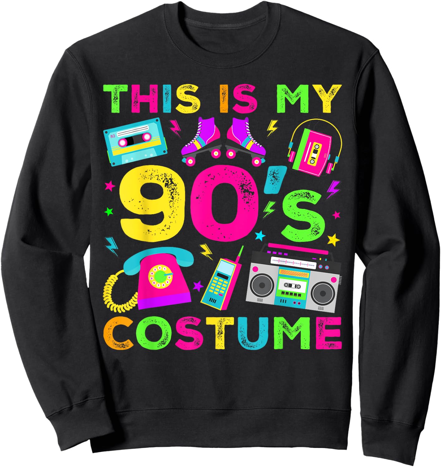 This Is My 90s Costume 90's style Nineties Retro Party Sweatshirt - Sweatshirt | Black