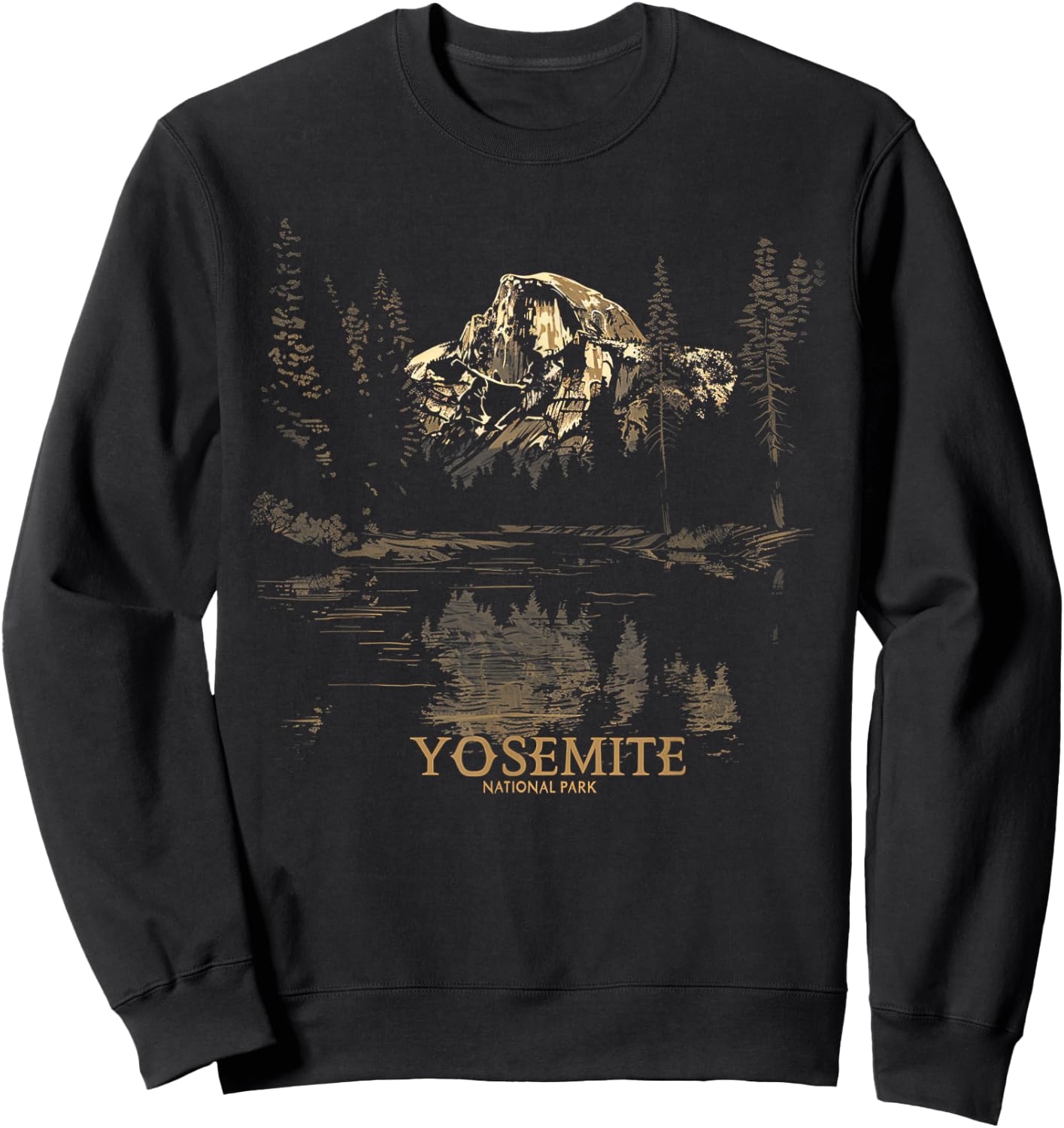 Yosemite - US National Park Vintage Men Women Kids Retro Sweatshirt - Sweatshirt | Black