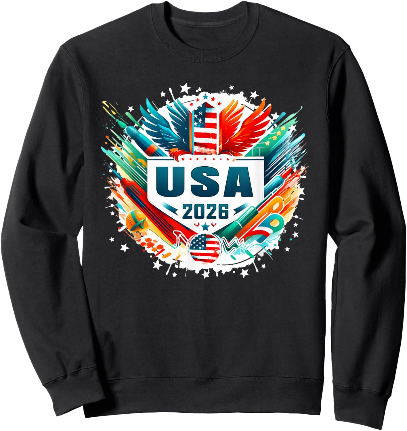 USA 2026 Go United States Sport USA Team 2026 USA Sweatshirt - Sweatshirt | Black