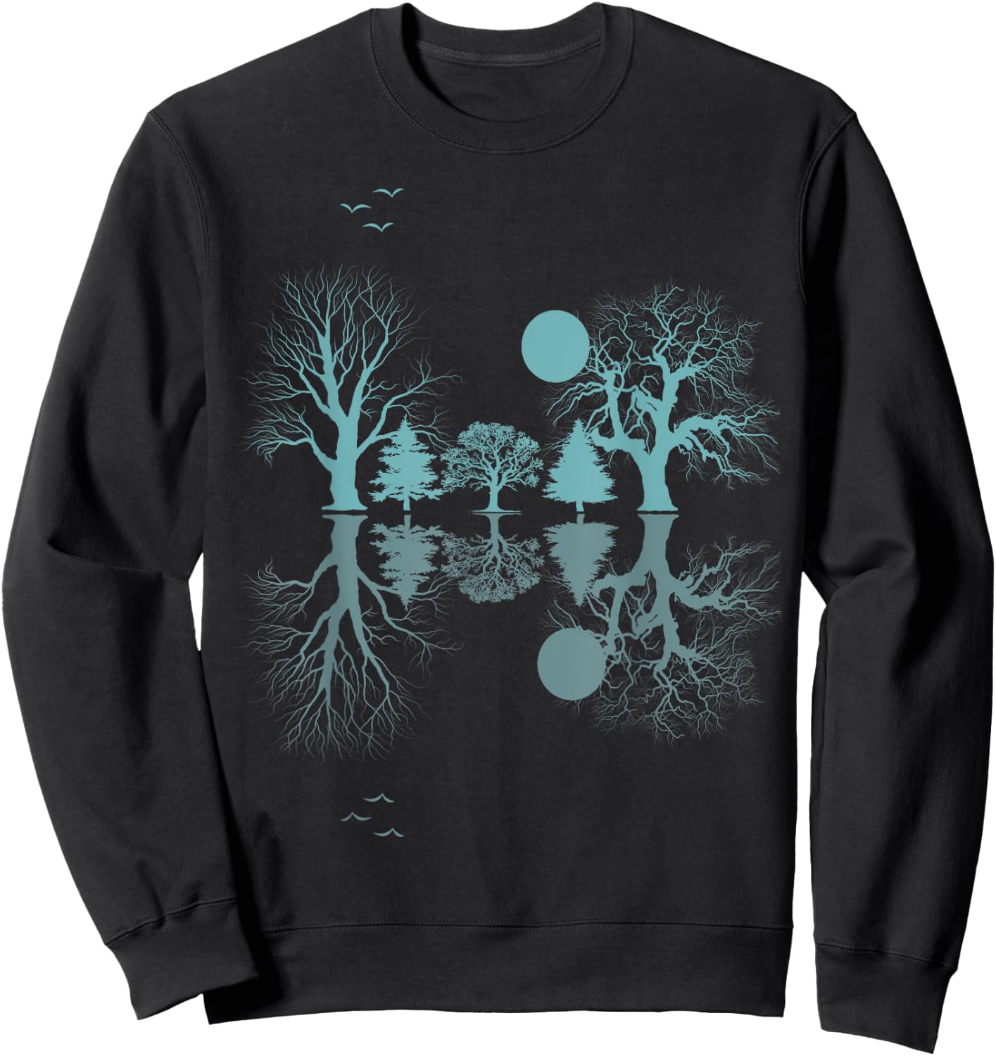 Wildlife Trees Outdoors Nature Retro Forest Vintage Graphic Sweatshirt - Sweatshirt | Black